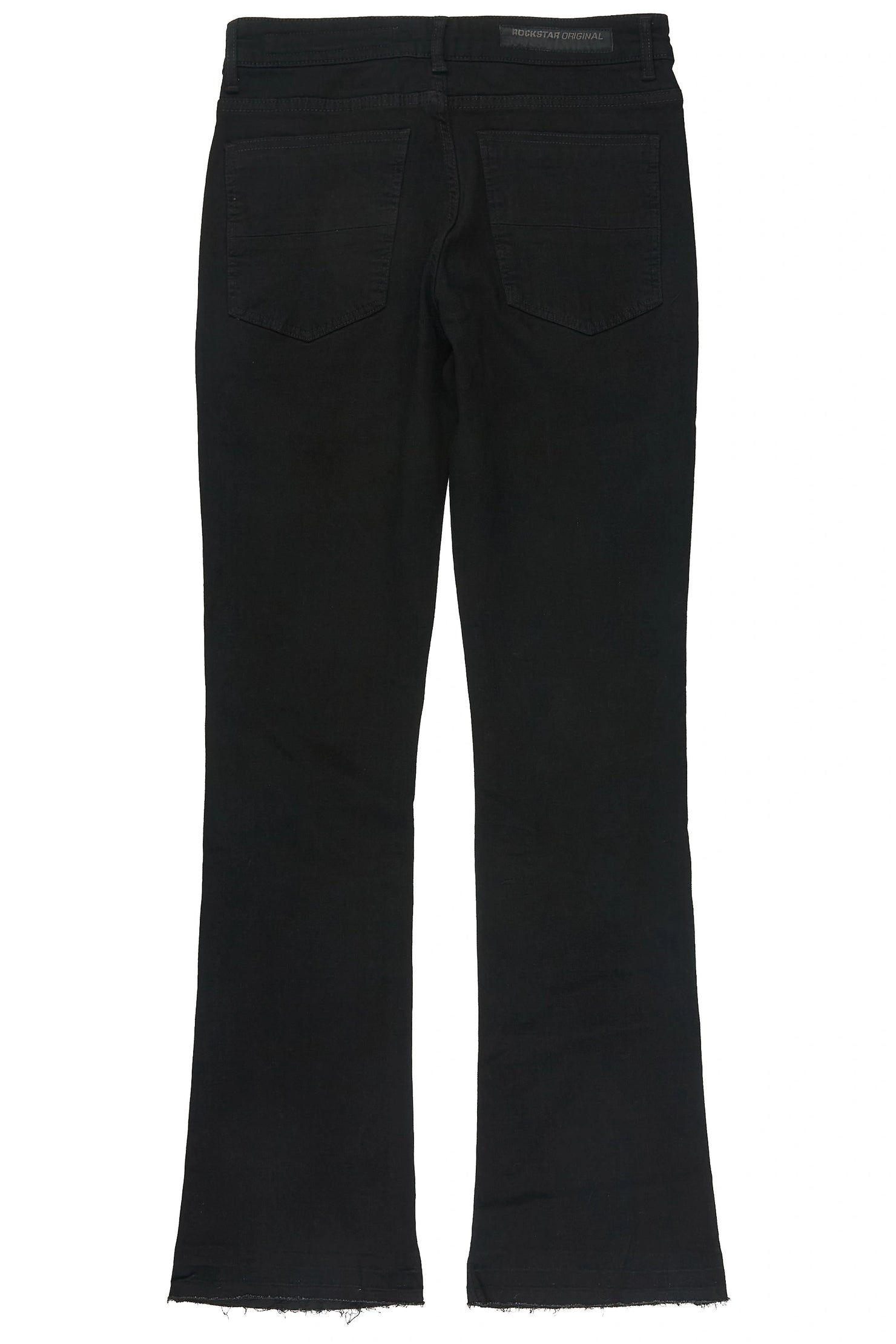 Canus Black Painter Stacked Flare Jean