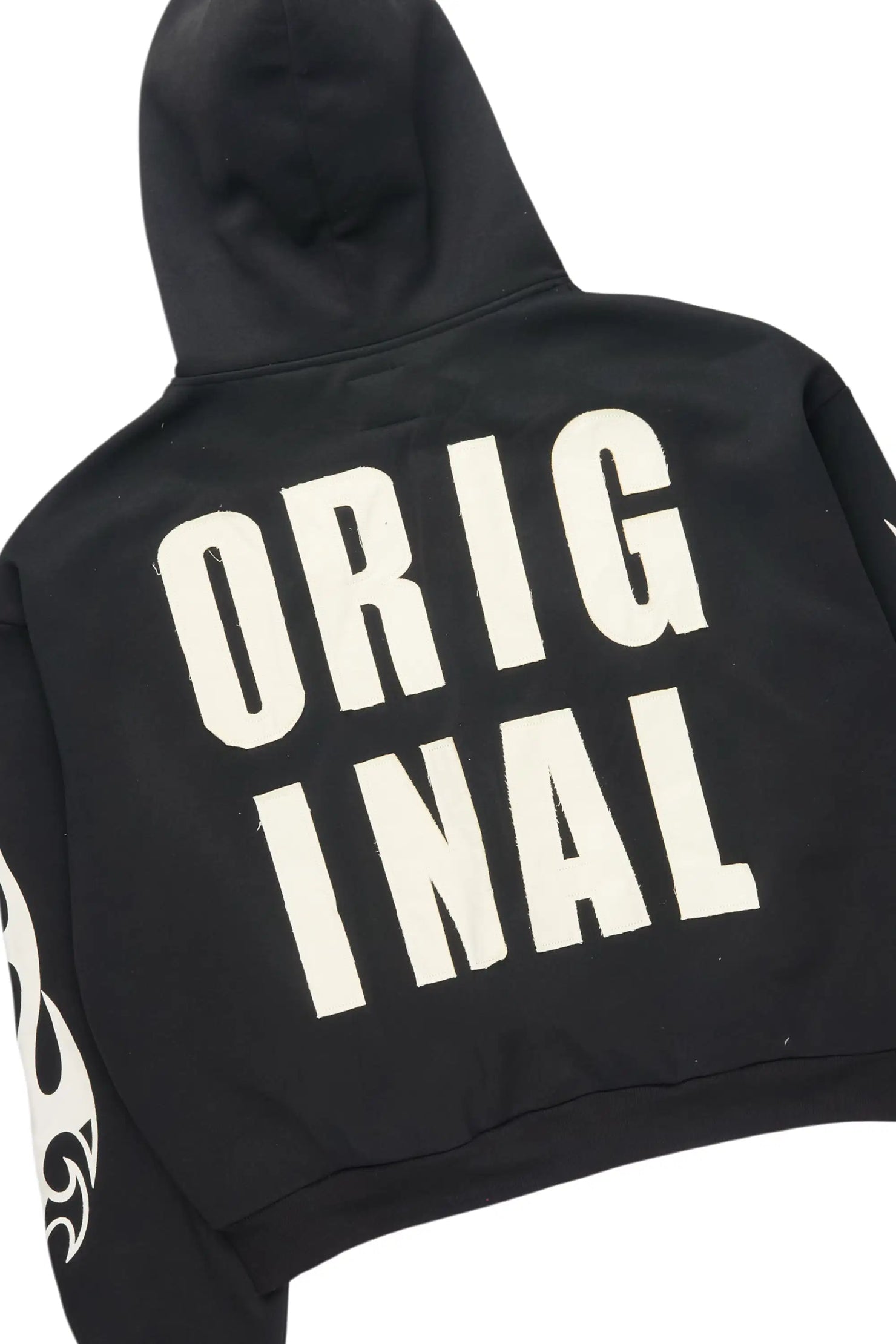 Ashira Black Baggy Fit Zip Up Track Set