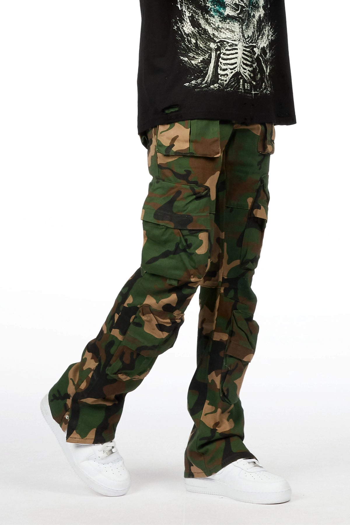 Shepard Camo Cargo Stacked Flare Jean