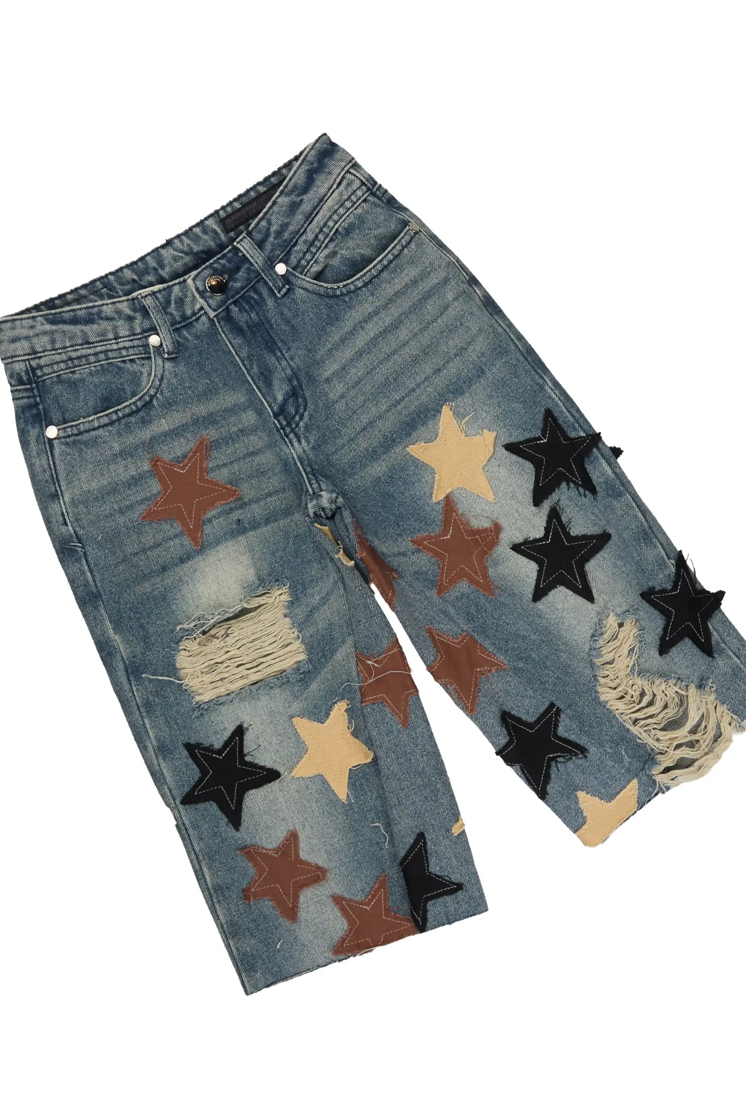 Boys Byson Beige/Tint T-Shirt Denim Short Set