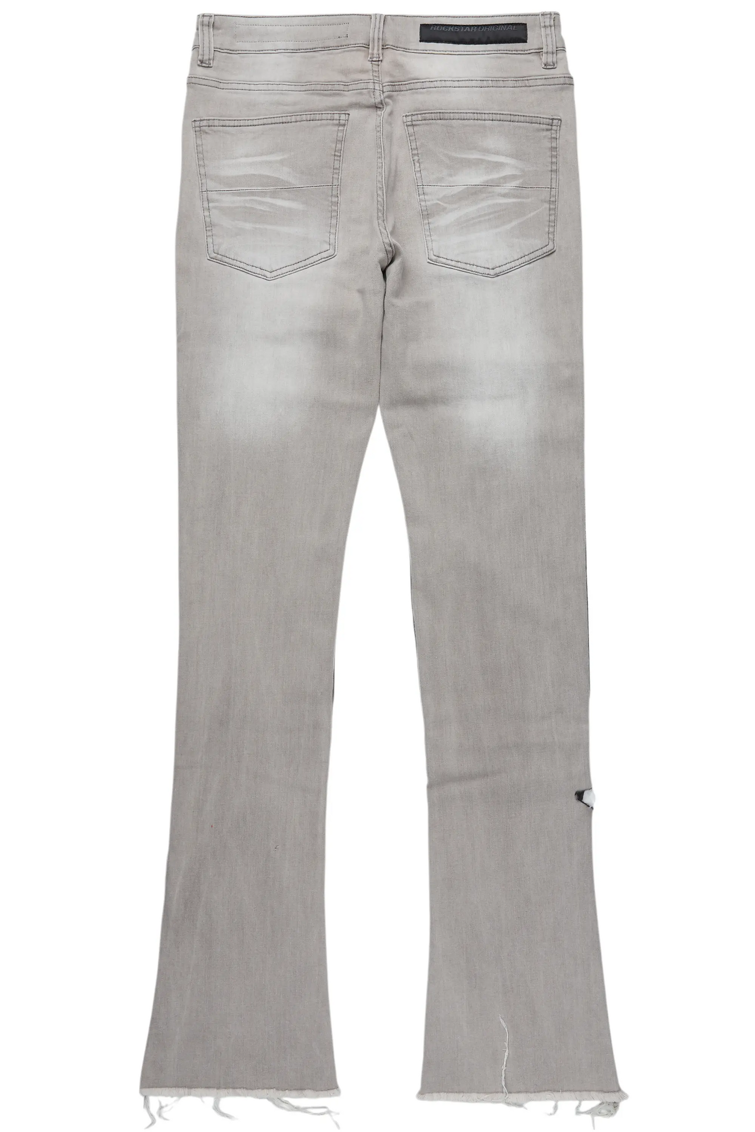 Vadim Grey Patchwork Stacked Flare Jean