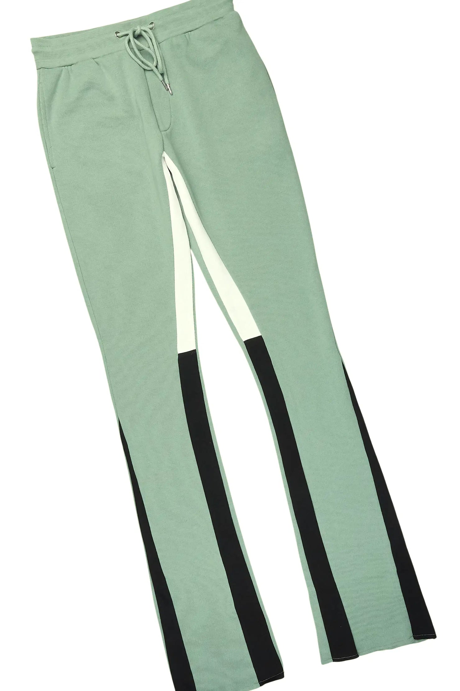 Basic Sage/Black Hoodie/Stacked Flare Track Set