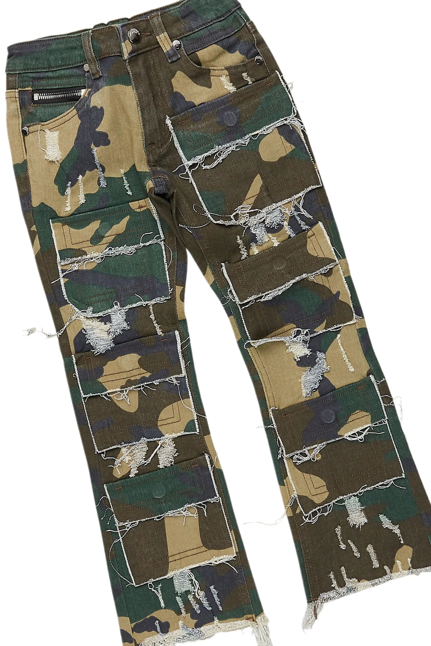 Boys Bali Vintage Beige Hoodie/Stacked Flare Jean Set