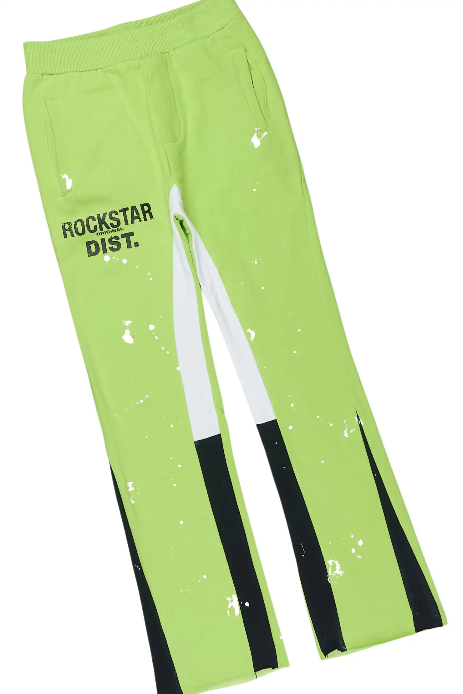 Boys Raffer 4.0 Neon Yellow Hoodie/Stacked Flare Track Set