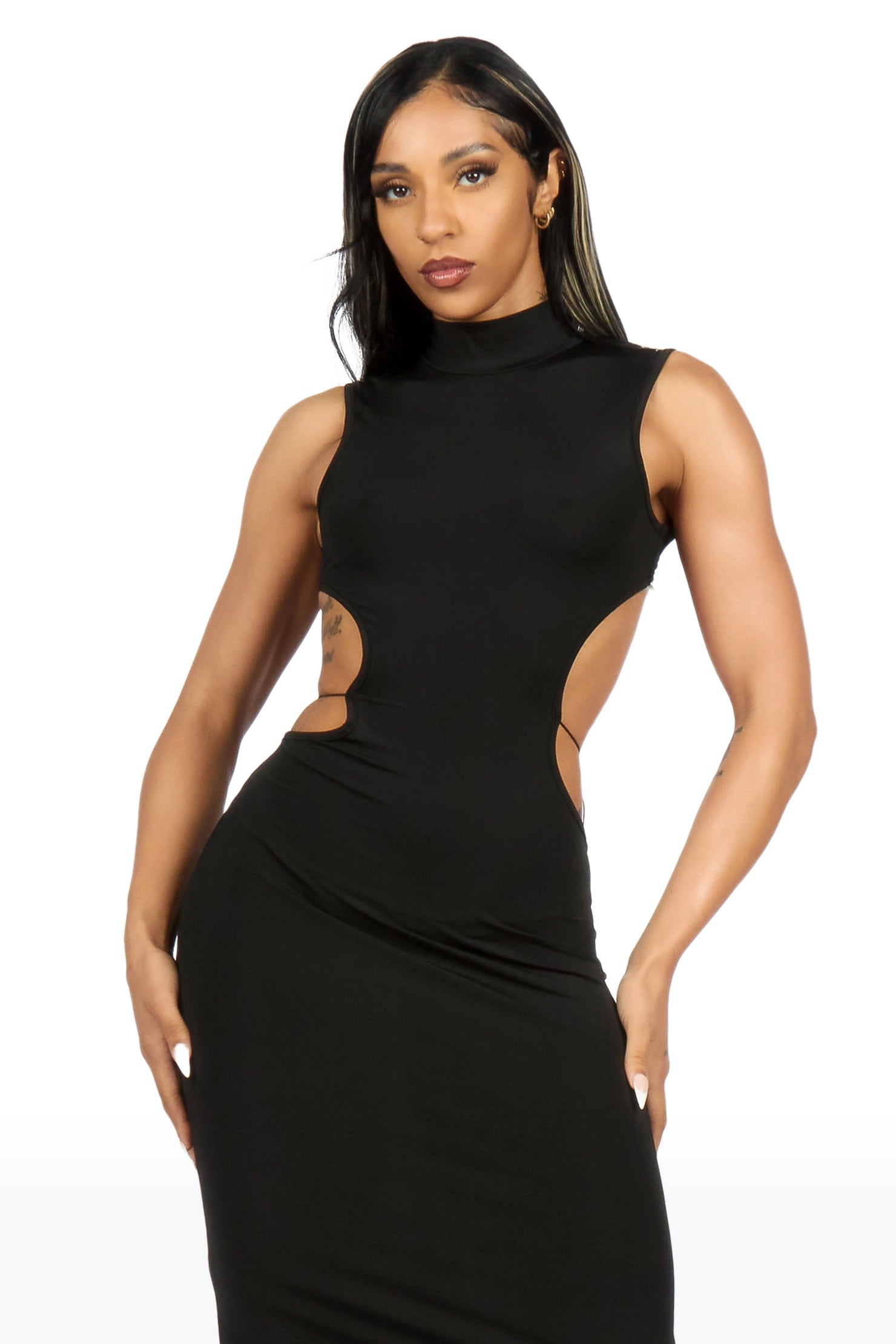 Lo-Fly Butterfly Back Black Maxi Dress