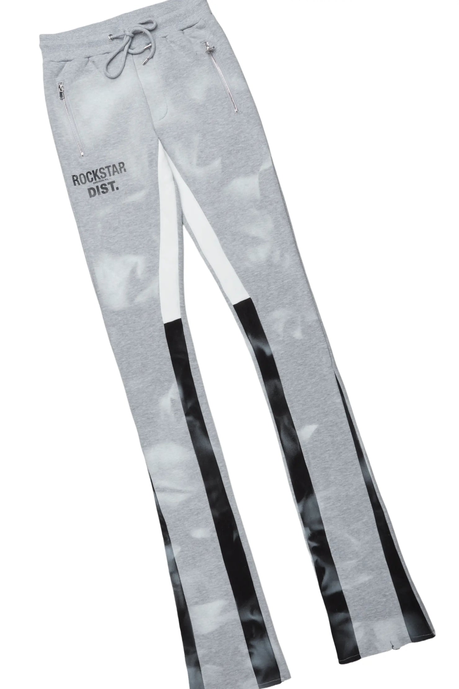 Nelly Heather Grey Hoodie Stacked Flare Track Set