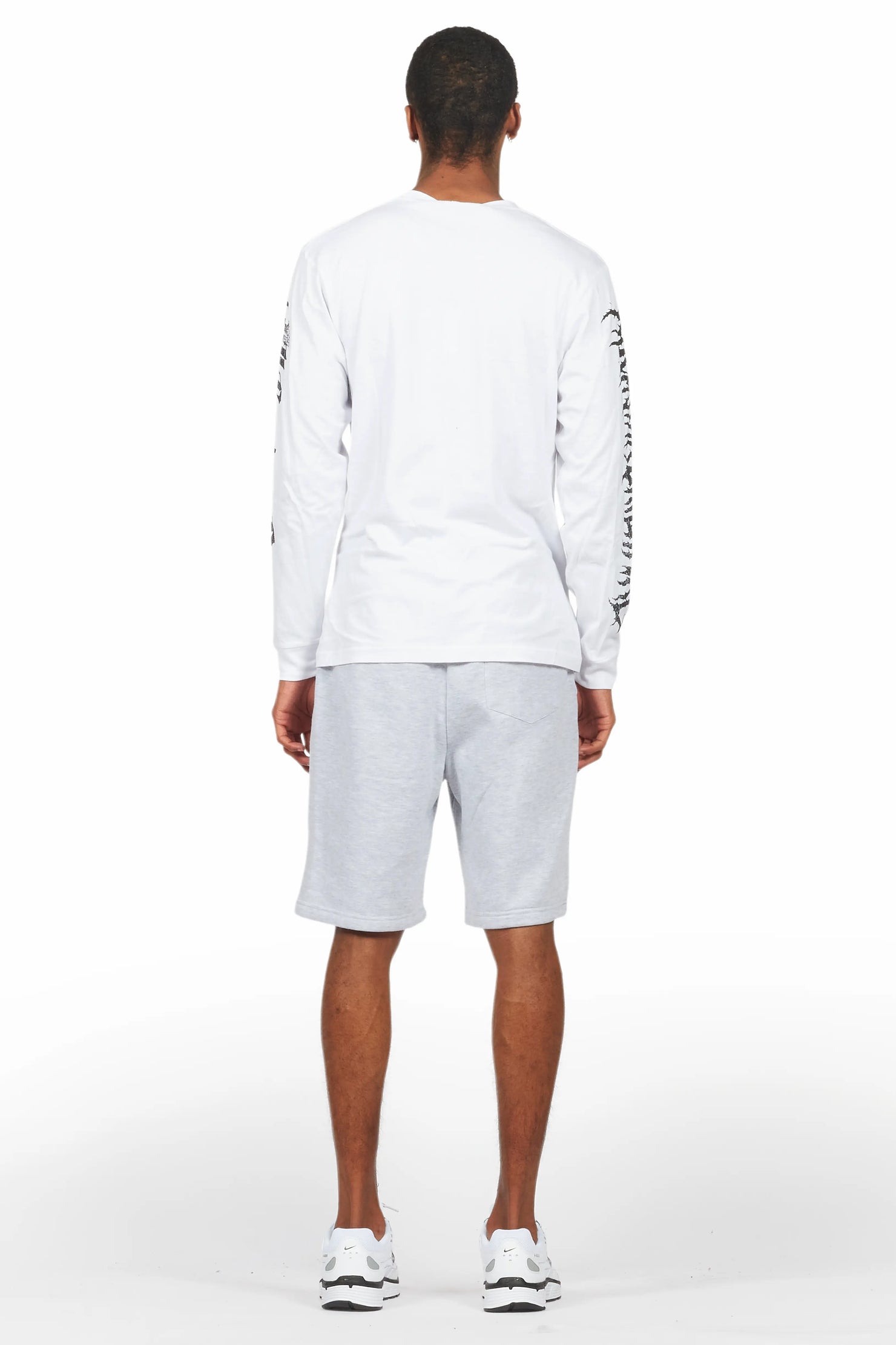 All Seeing Eyes White/Grey Long Sleeve T-Shirt Short Set