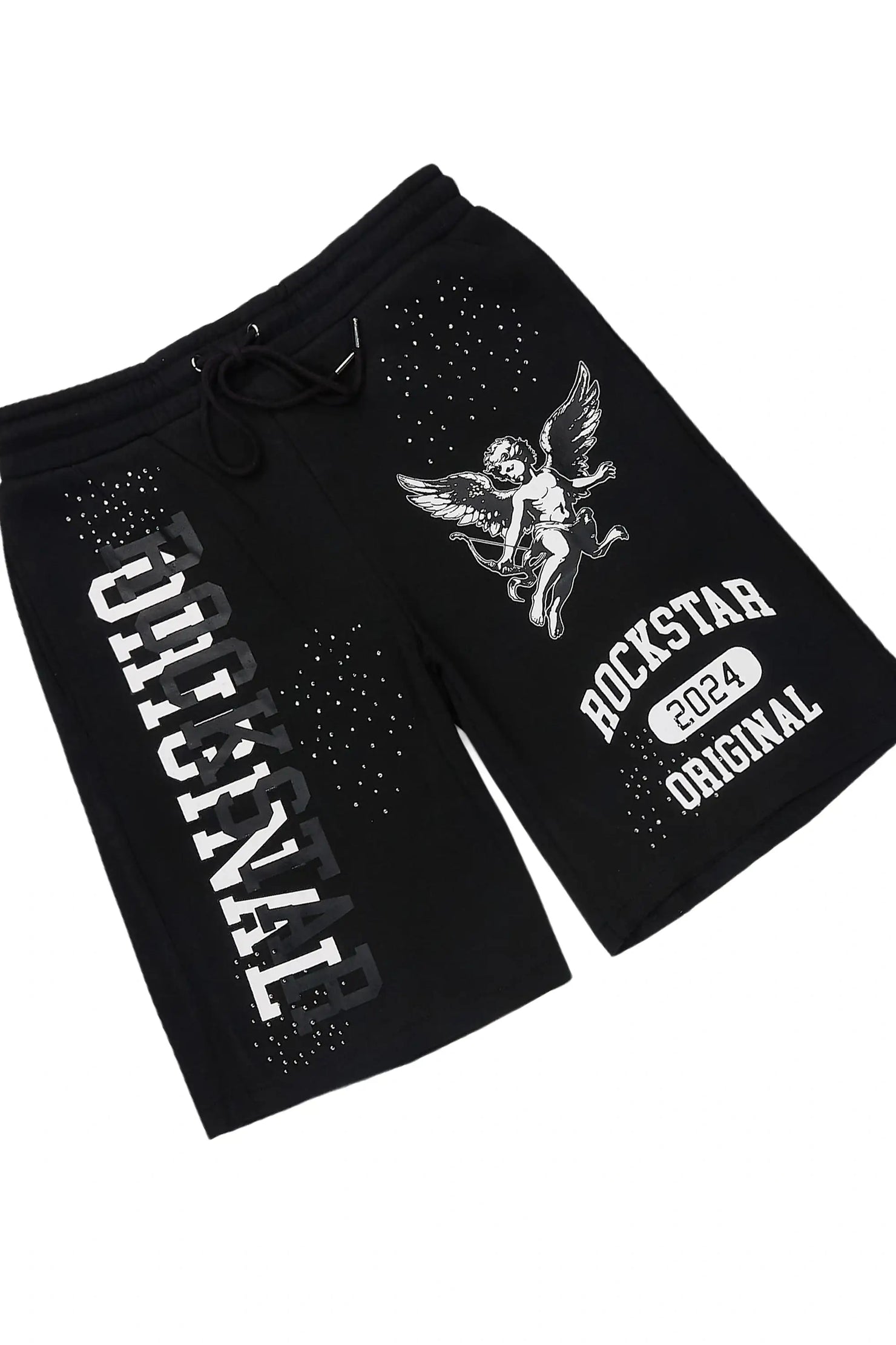 Gutta Black Rhinestone T-Shirt/Short Set