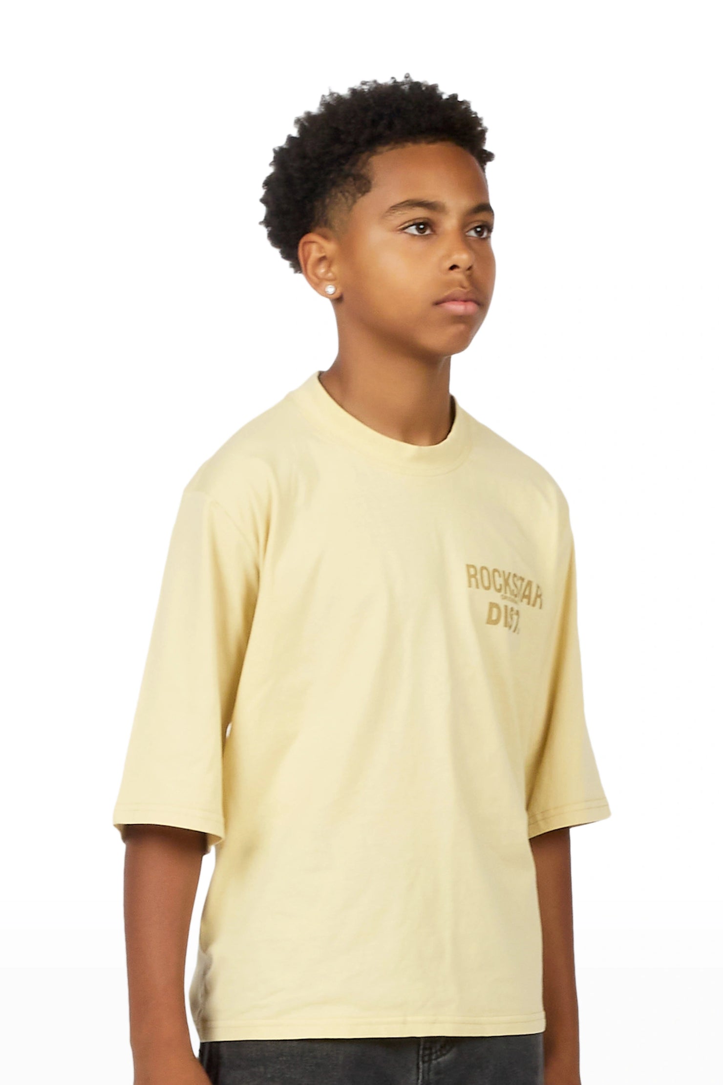 Boys Jolan Beige Boxy T-Shirt