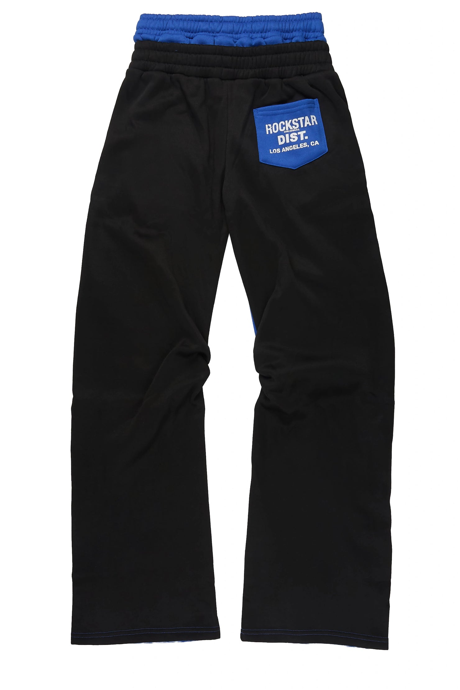 Boys Canaan Black/Royal Double Waisted Baggy Track Pant