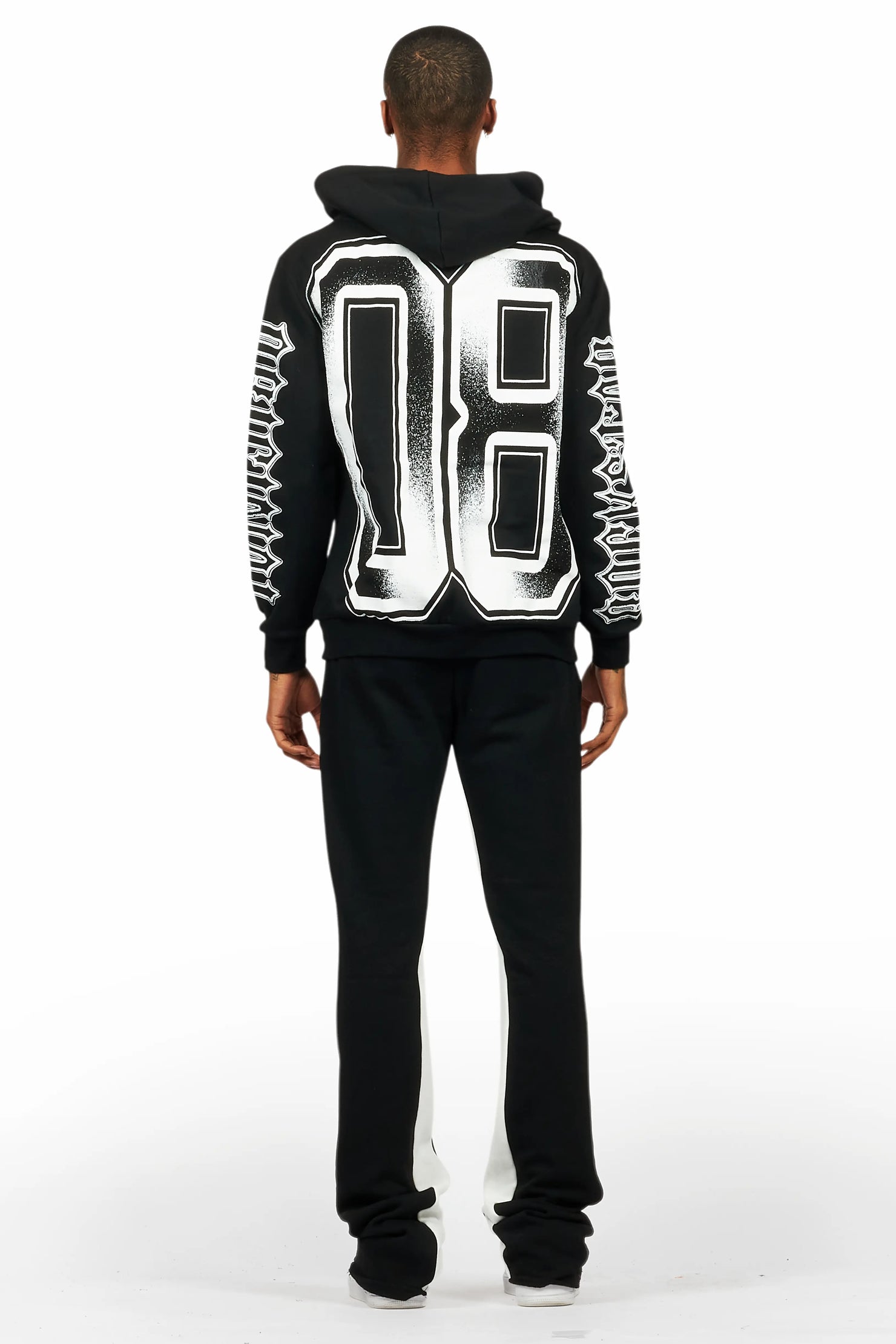 Alim Black/White Hoodie/Baggy Track Pant Set