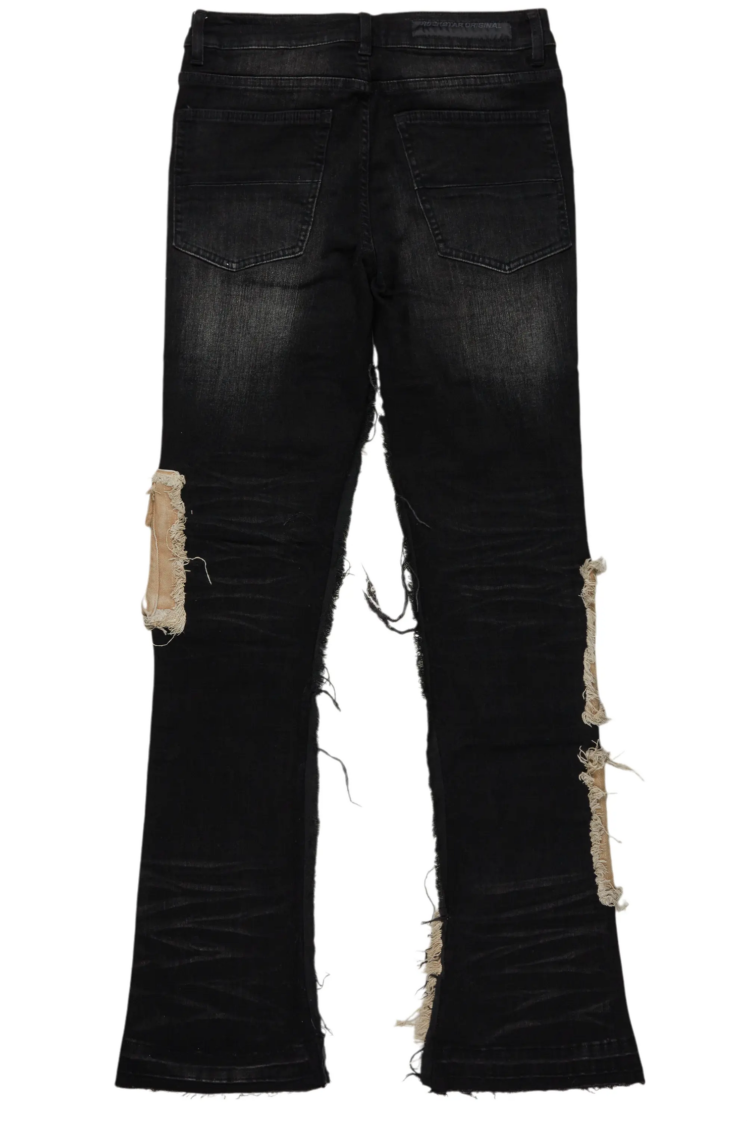Monet Black Stacked Flare Jean