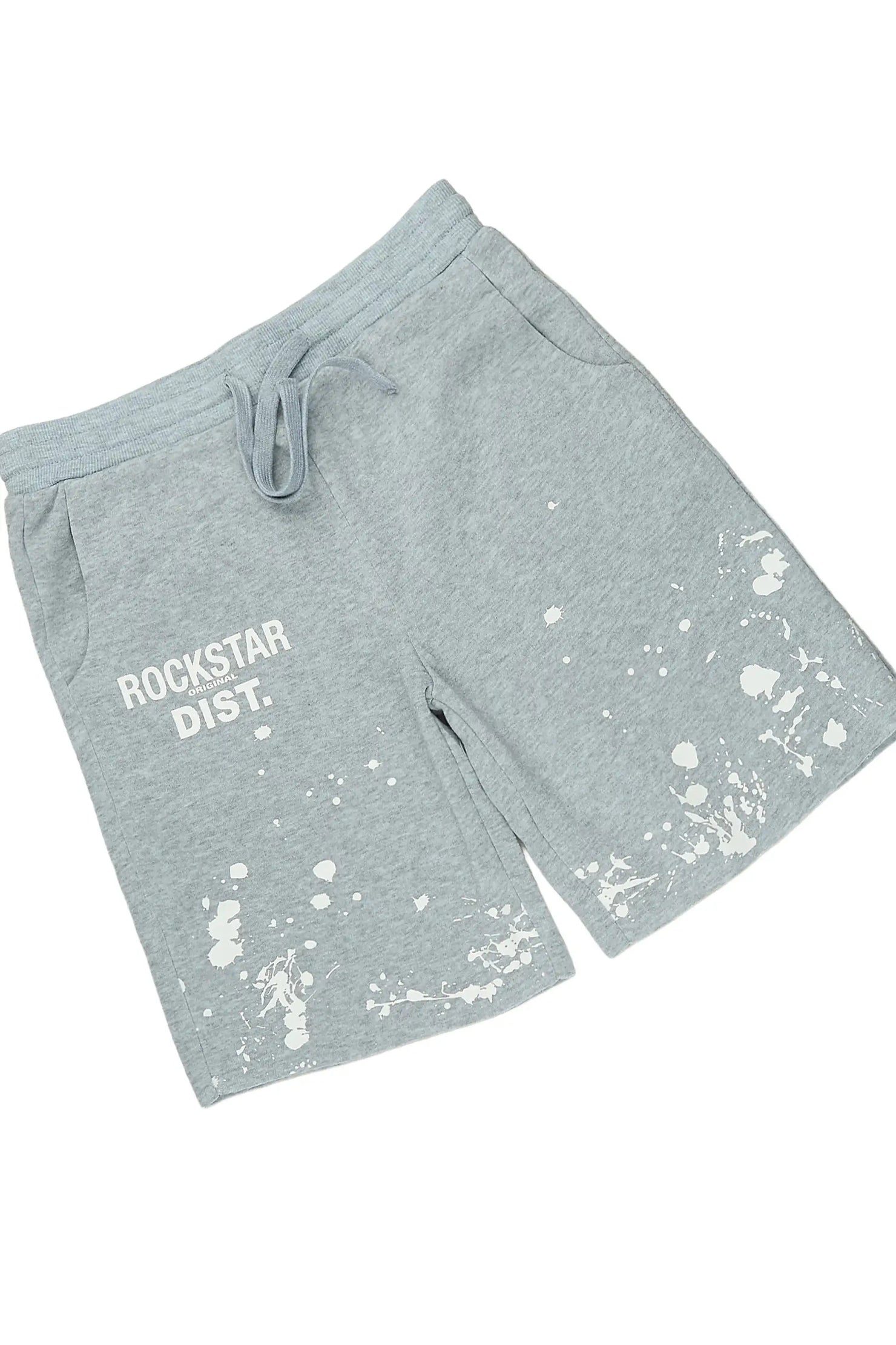 Boys Rafix Heather Grey Graphic T-Shirt/Short Set