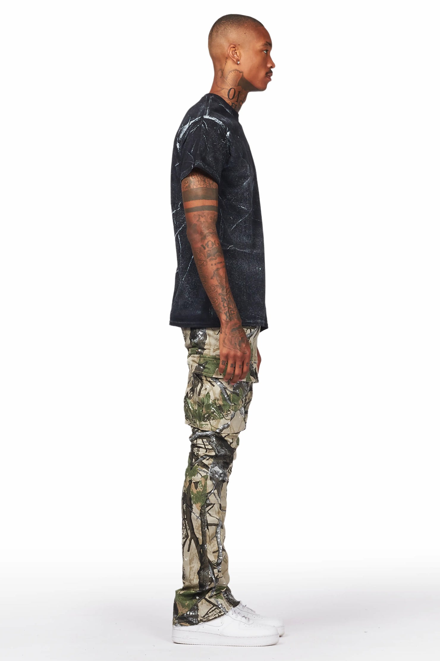 Merrik Tree Camo Stacked Flare Jean