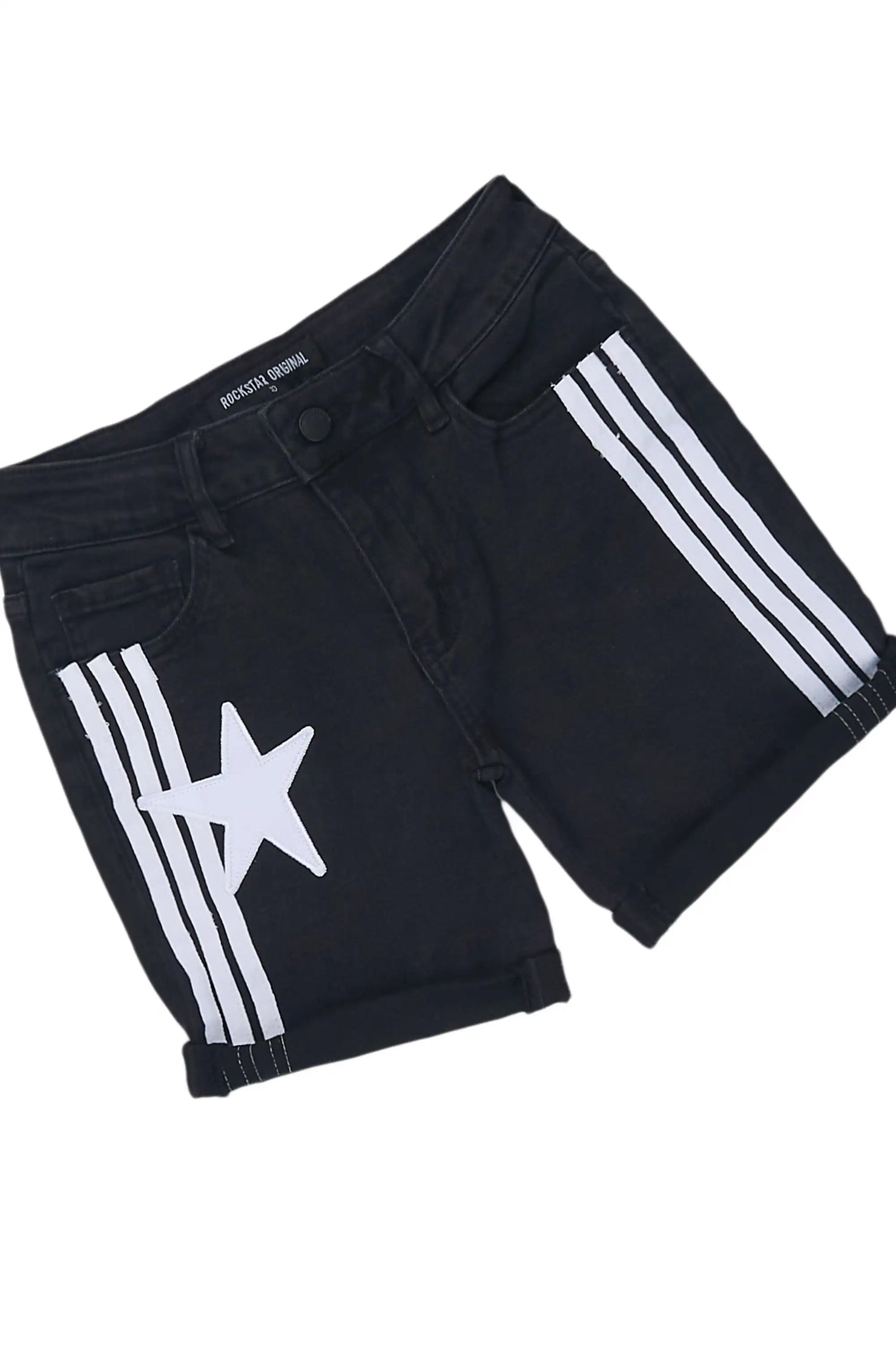 Girls Jumiper Black T-Shirt/Denim Short Set