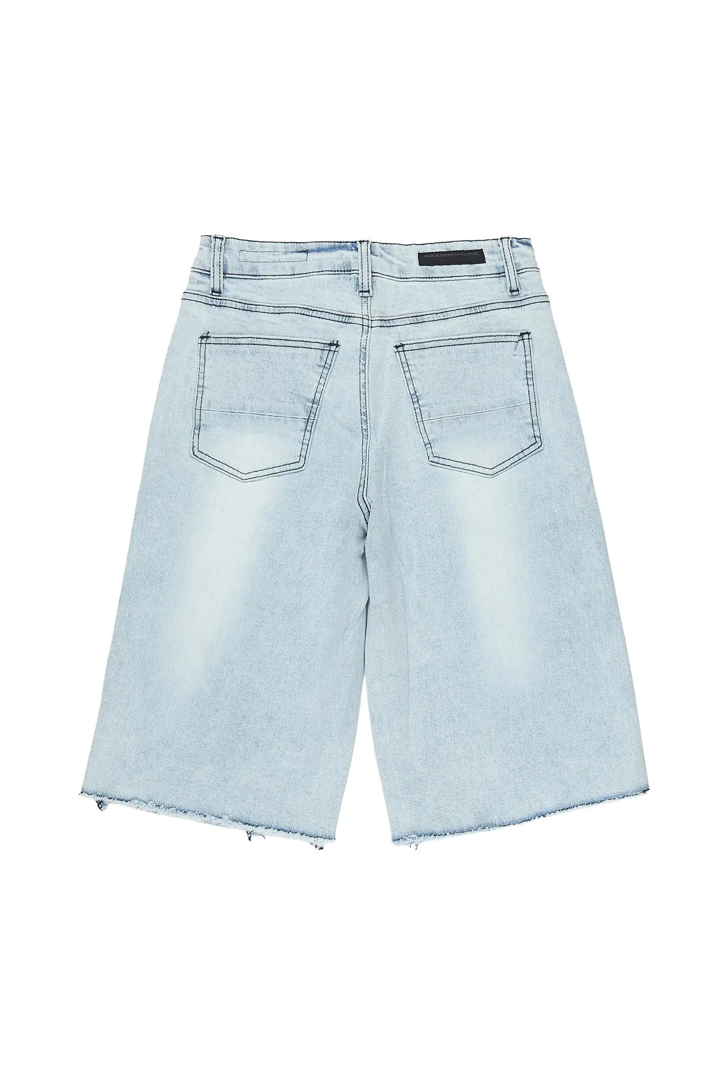 Boys Allex Light Wash Rhinestone Baggy Jort