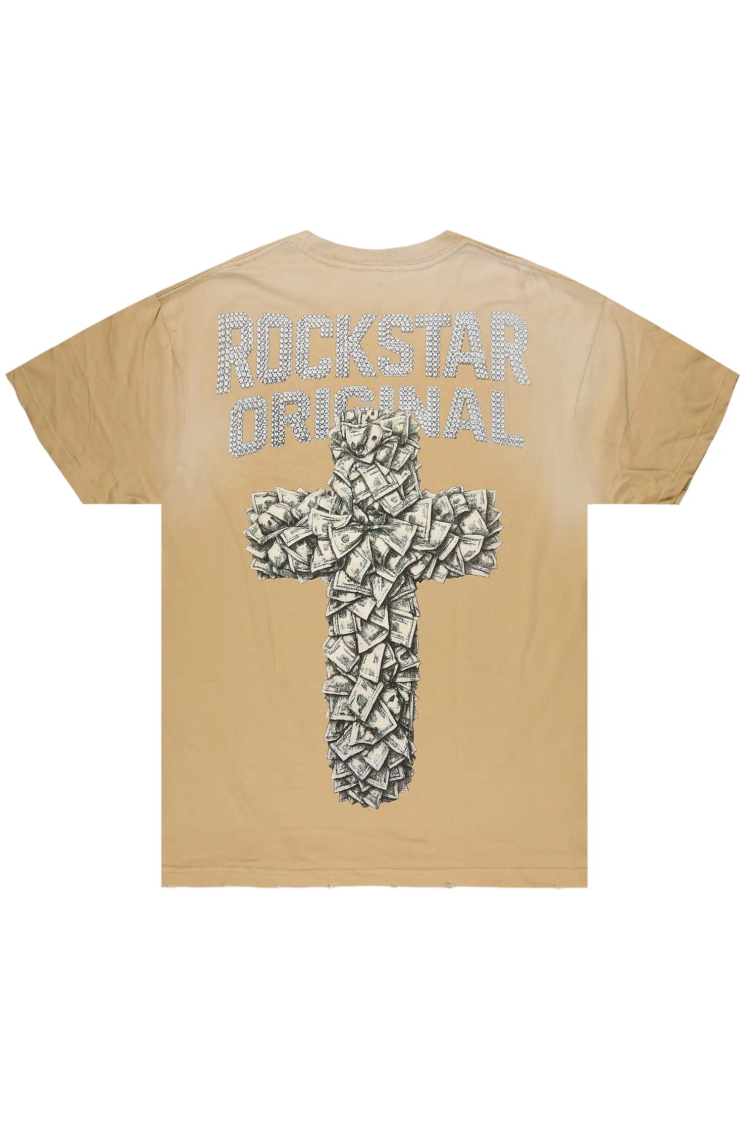 Kairox Beige Oversized Graphic T-Shirt