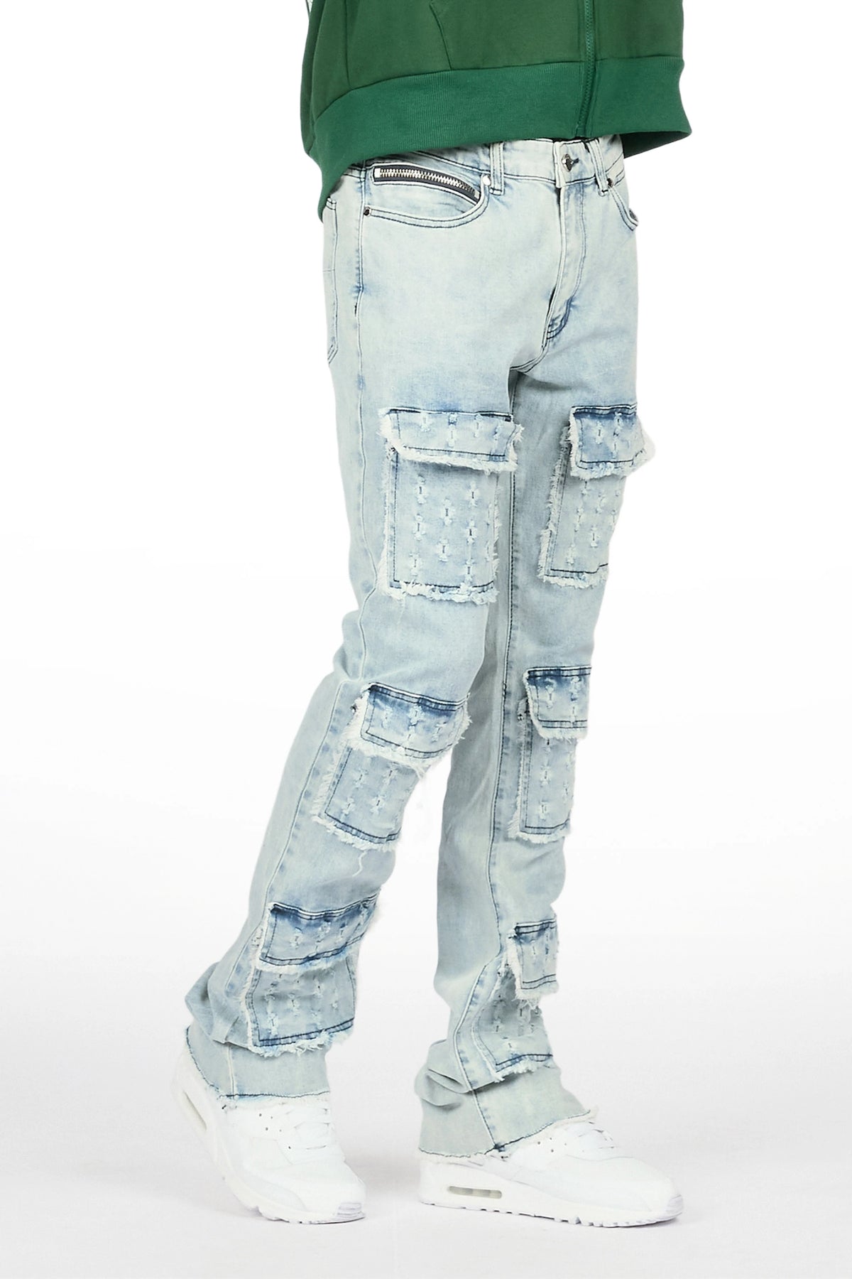 Dezso Light Blue Stacked Flare Jean