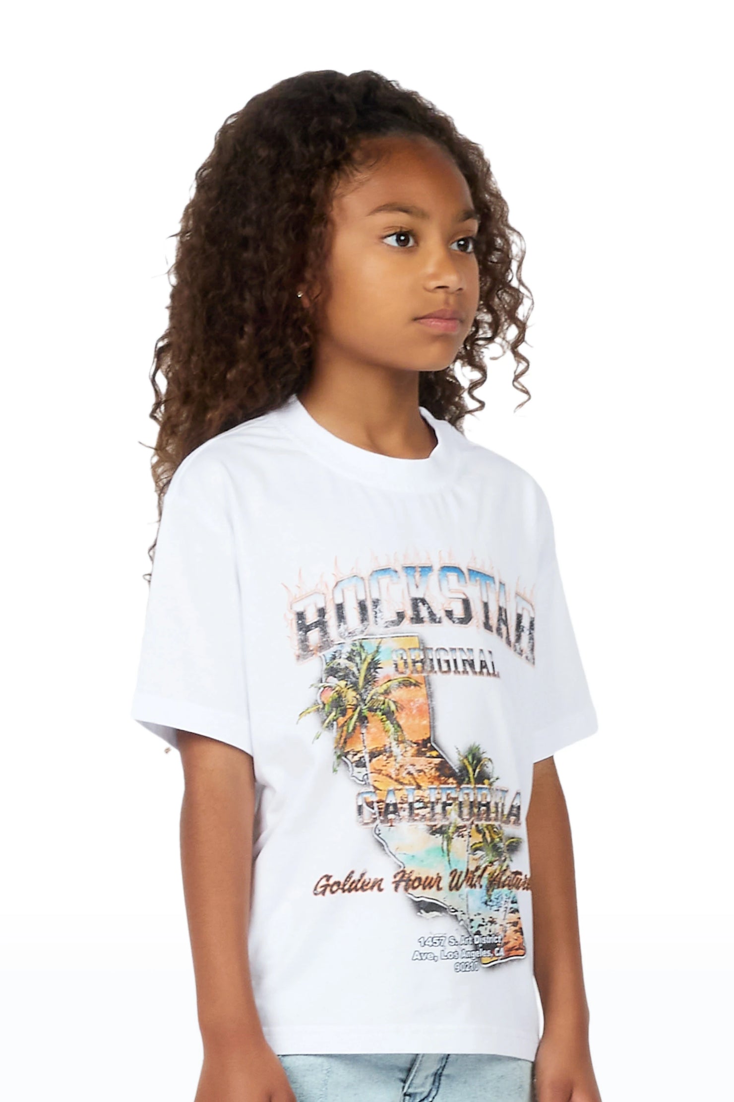 Girls Hazel White Graphic T-Shirt