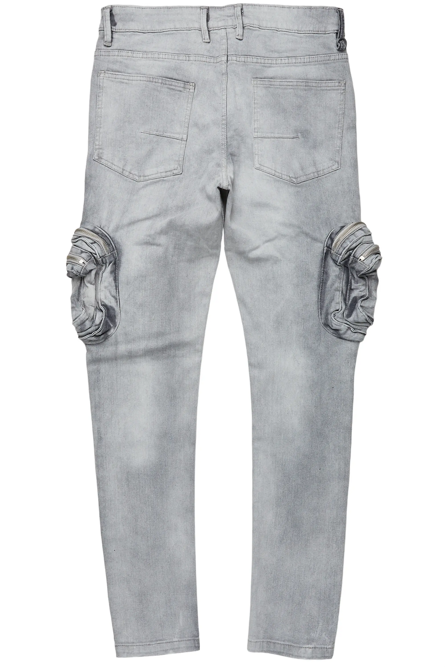 Falan Grey Skinny Fit Cargo Jean