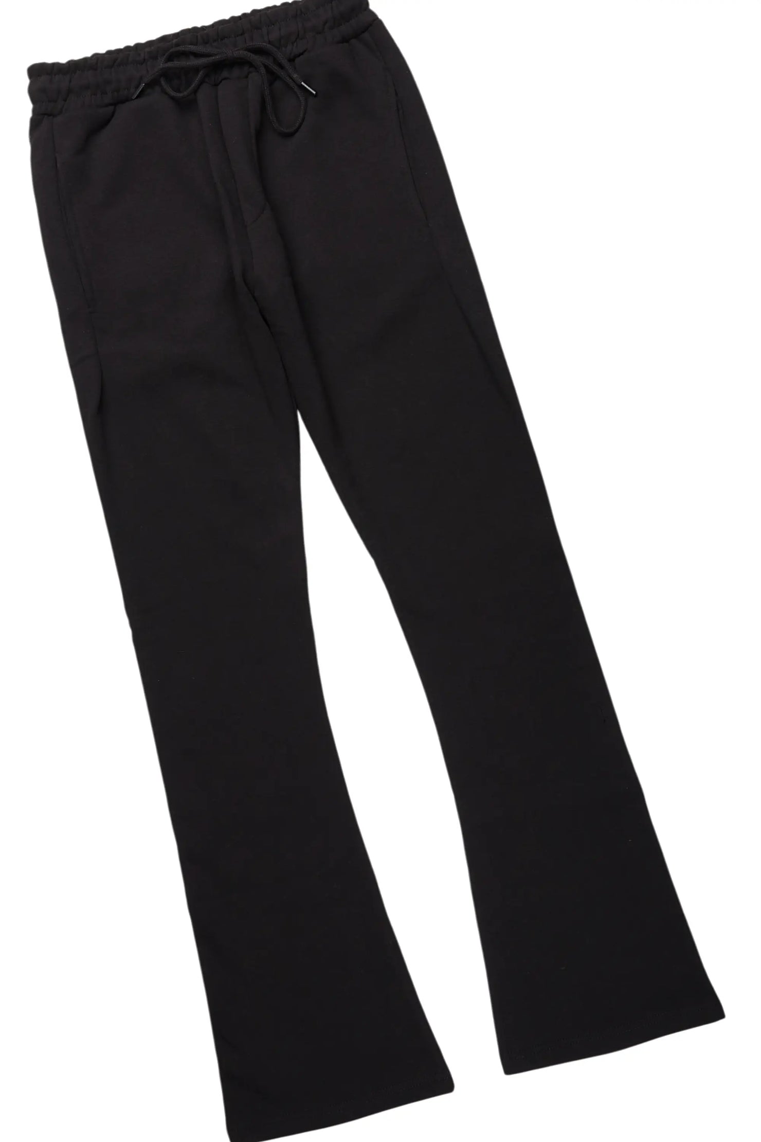 Basic Black Oversized T-Shirt/Stacked Track Pant Set