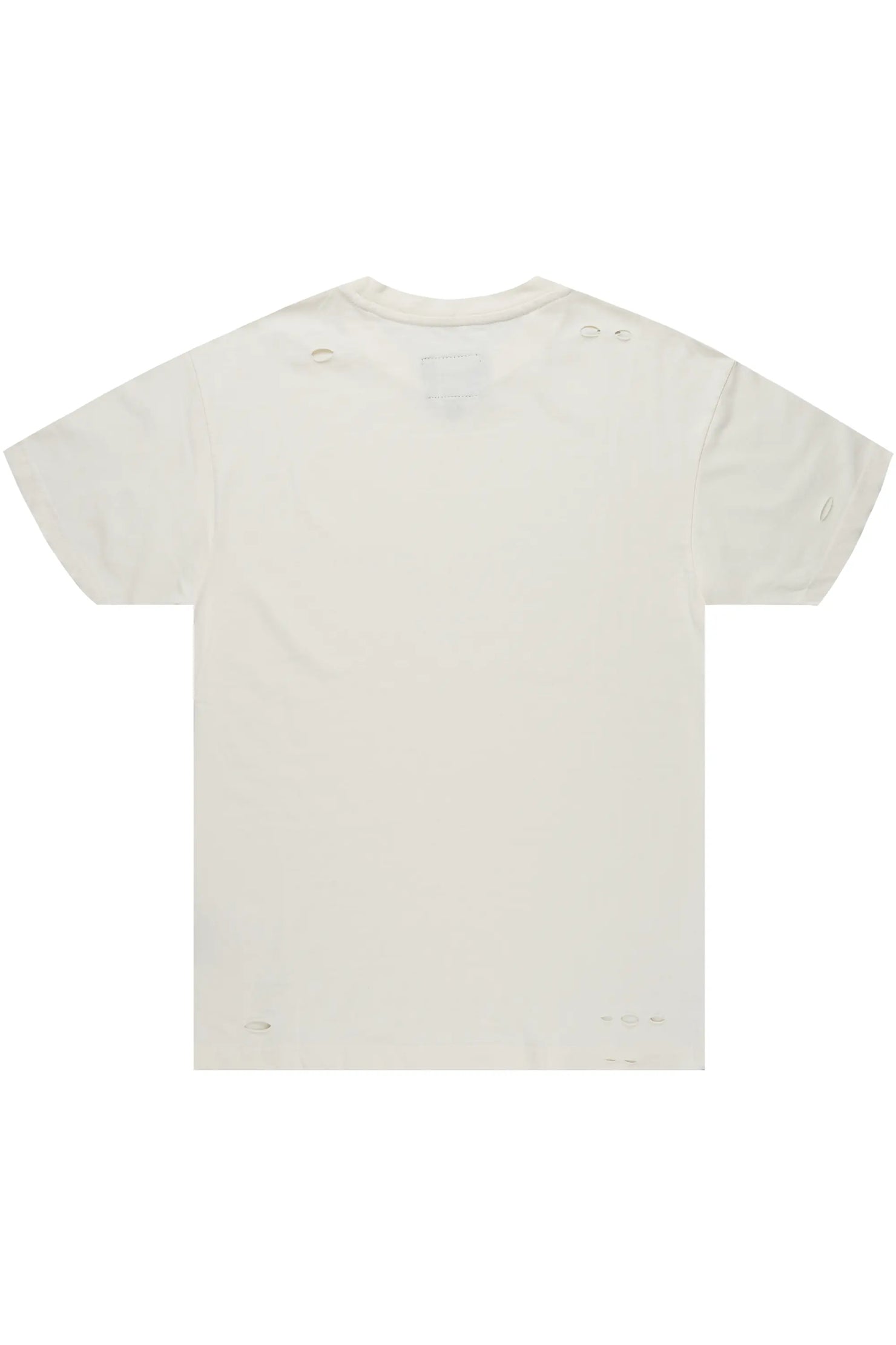 Basic Rockstar Vintage Sand Oversized Distressed Plain T-Shirt