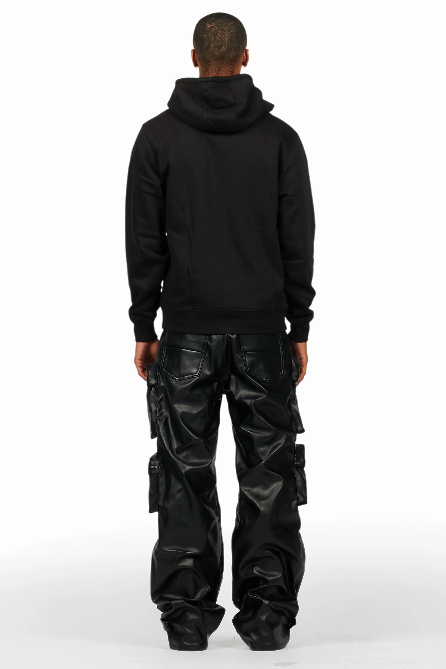 Sana Black Hoodie/Baggy Fit PU Jean Bundle