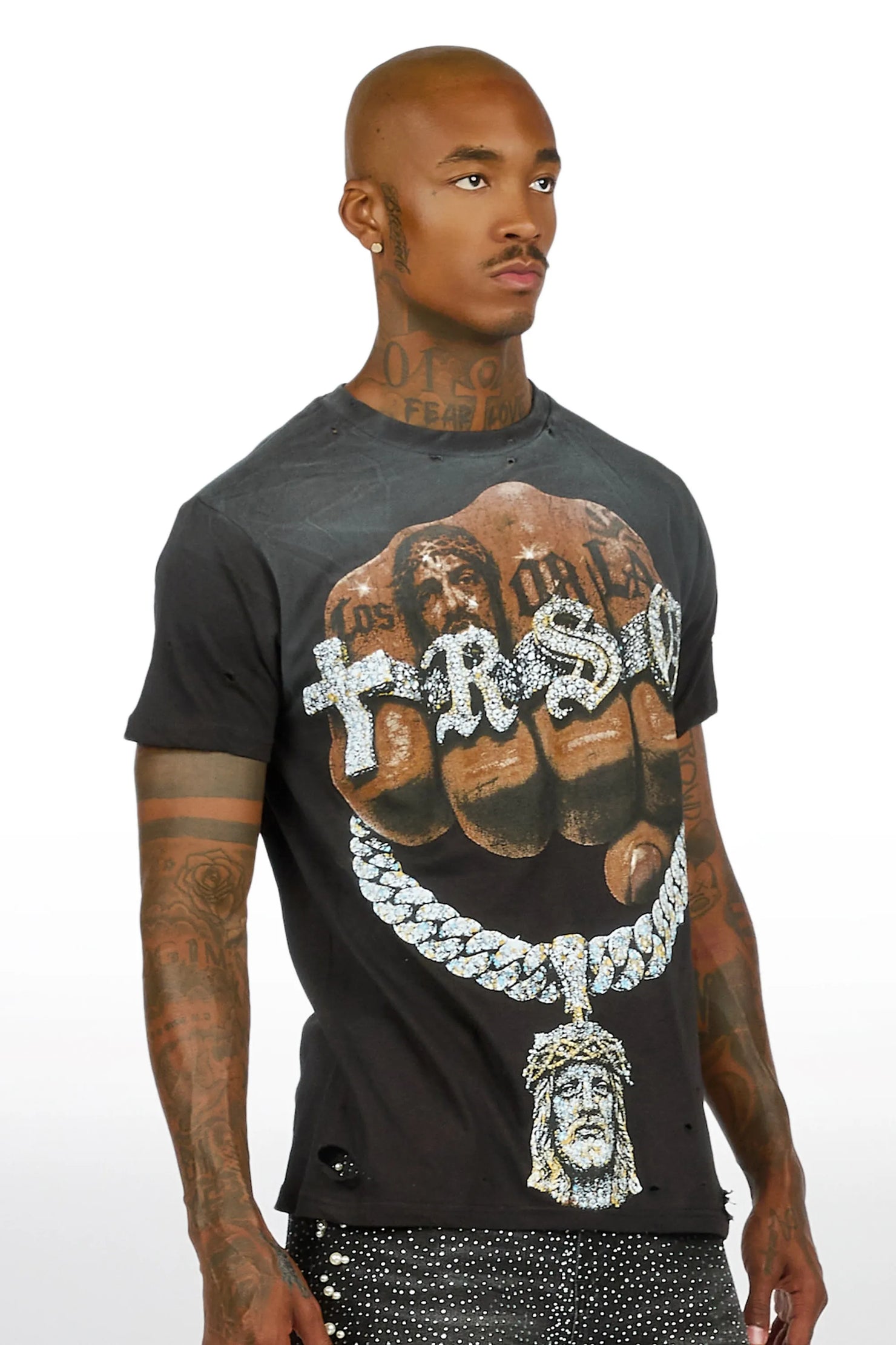 Echo Black Oversized Graphic T-Shirt