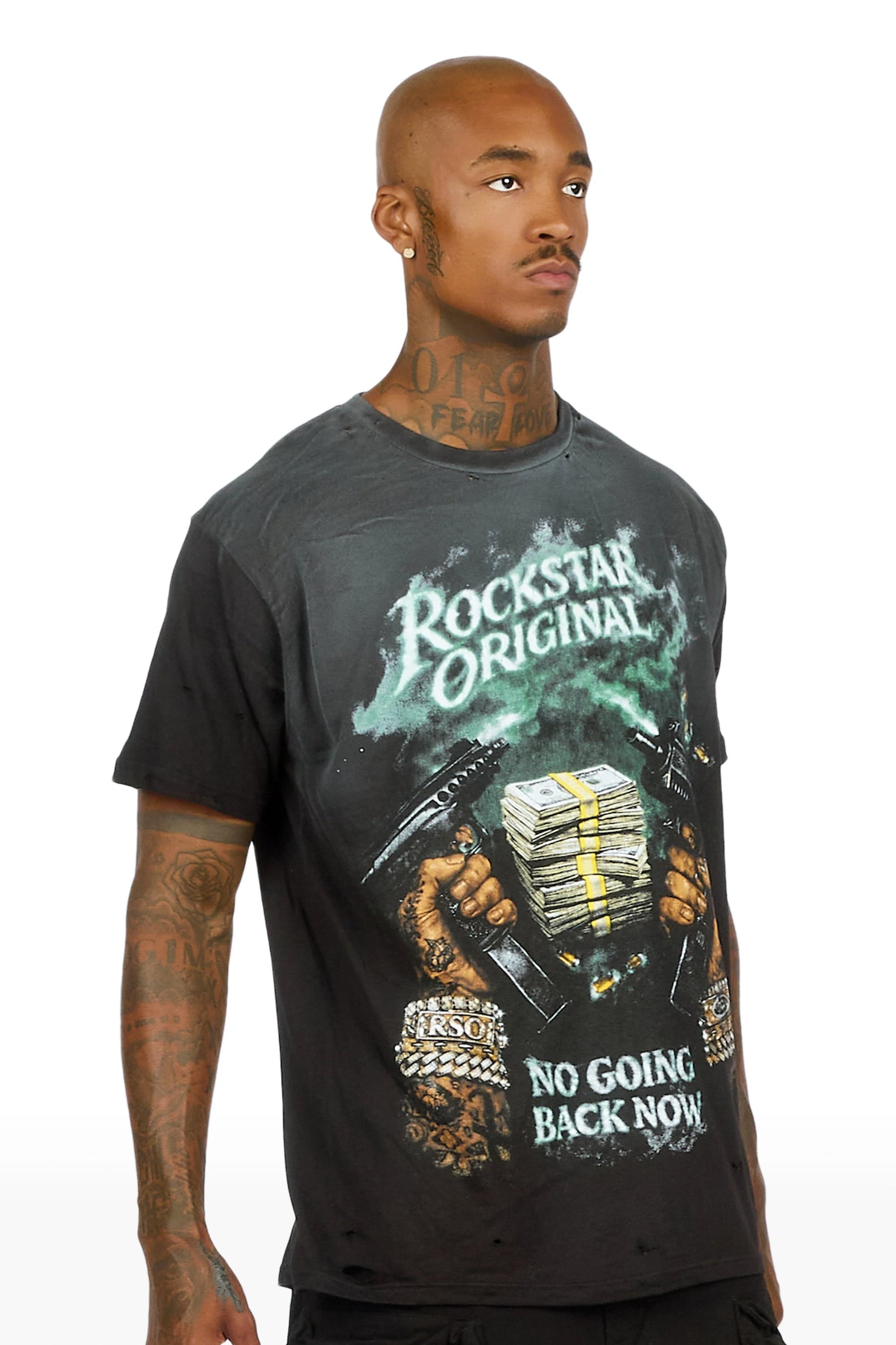 Nakota Black Oversized Graphic T-Shirt