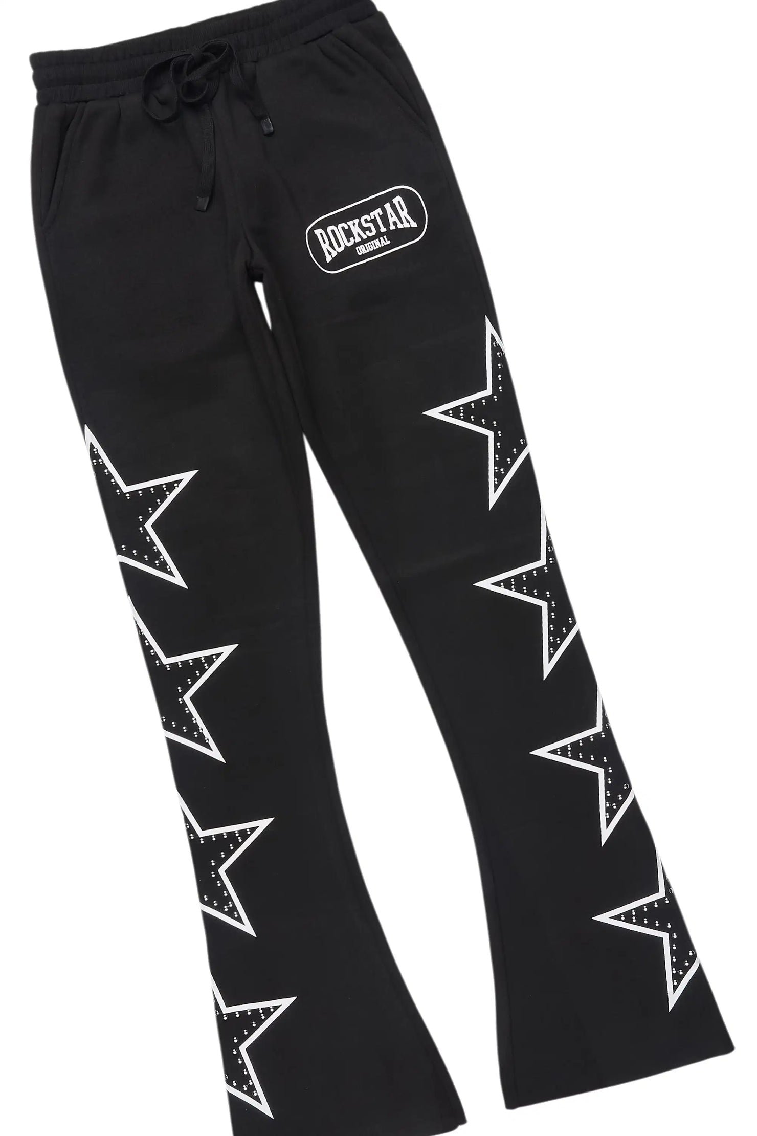 Alexius Black Rhinestone Stacked Track Set