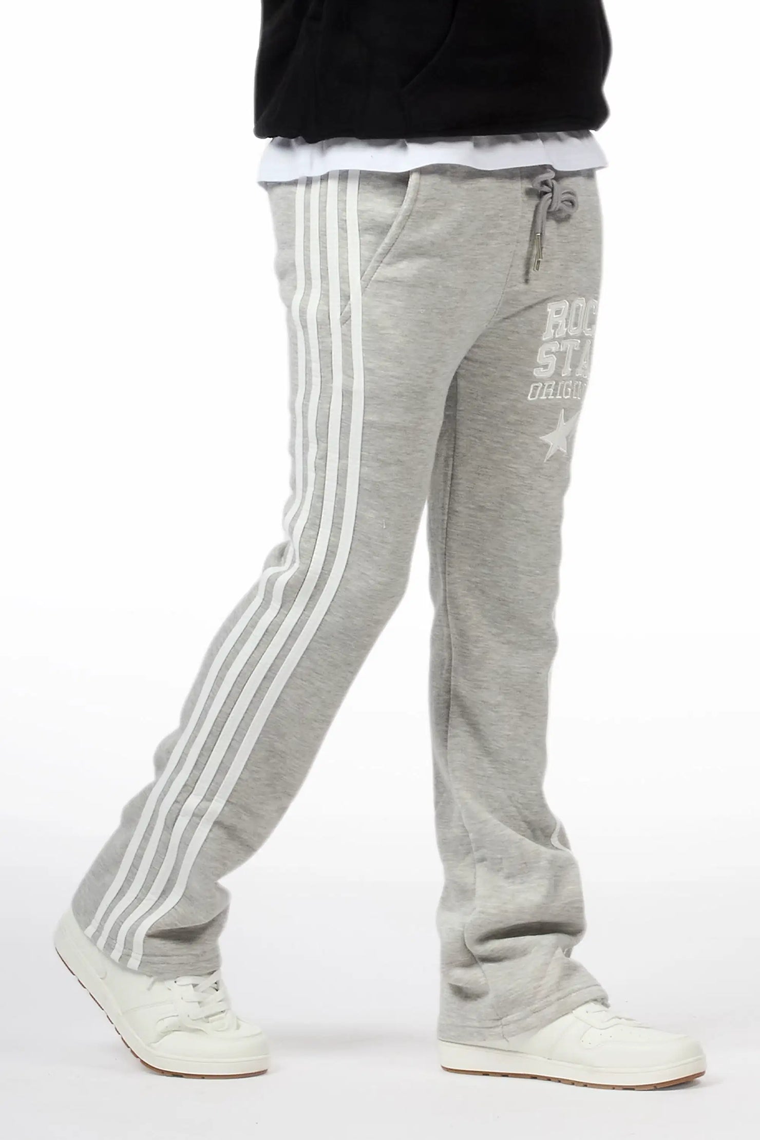 Boys Gerrit Grey Stacked Baggy Track Pant
