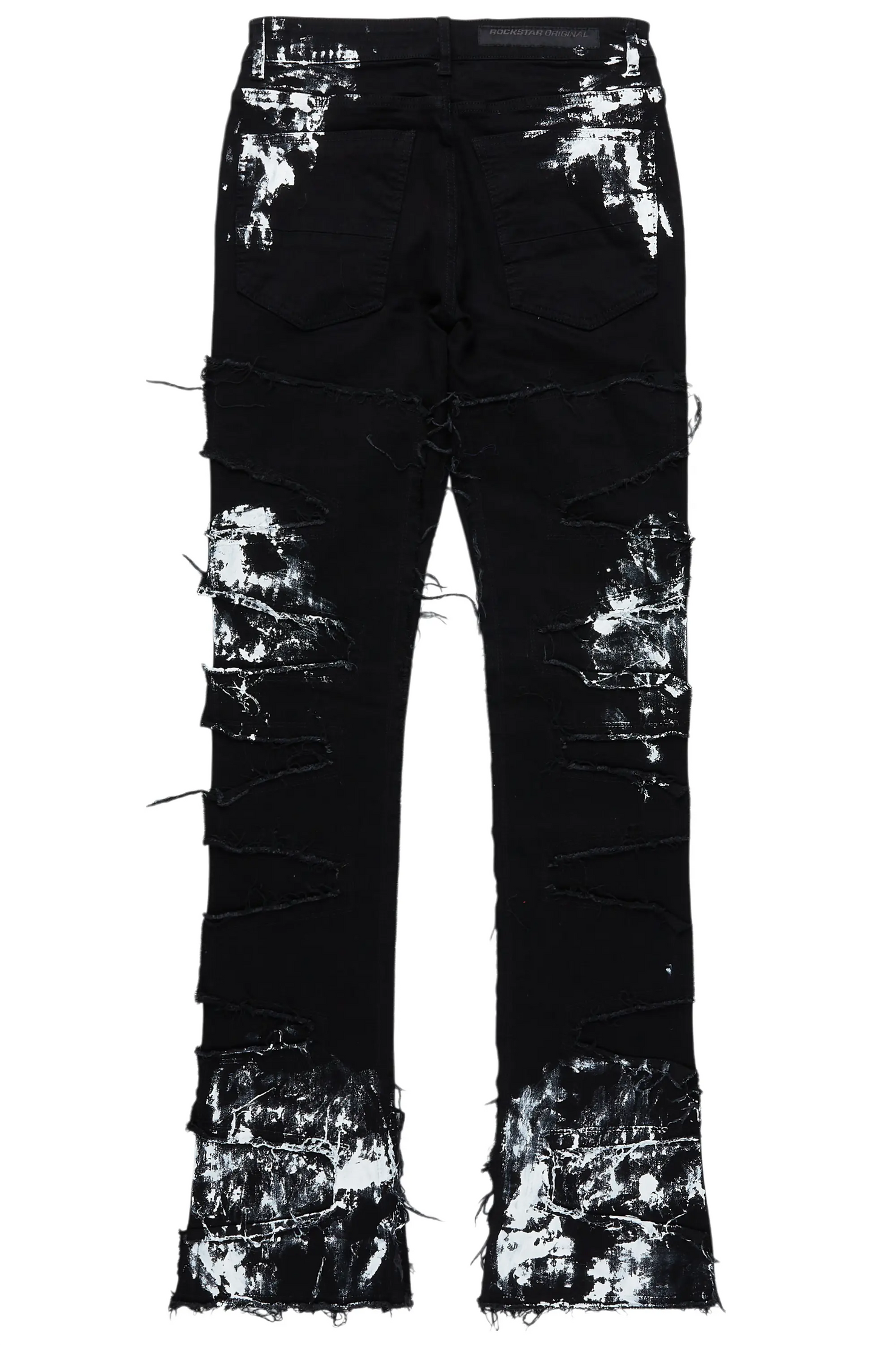 Kodak Black/White Painter Stacked Flare Fringe Jean