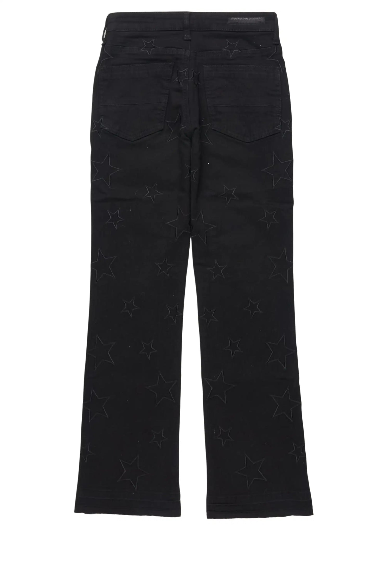 Boys Starship Black Stacked Flare Jean