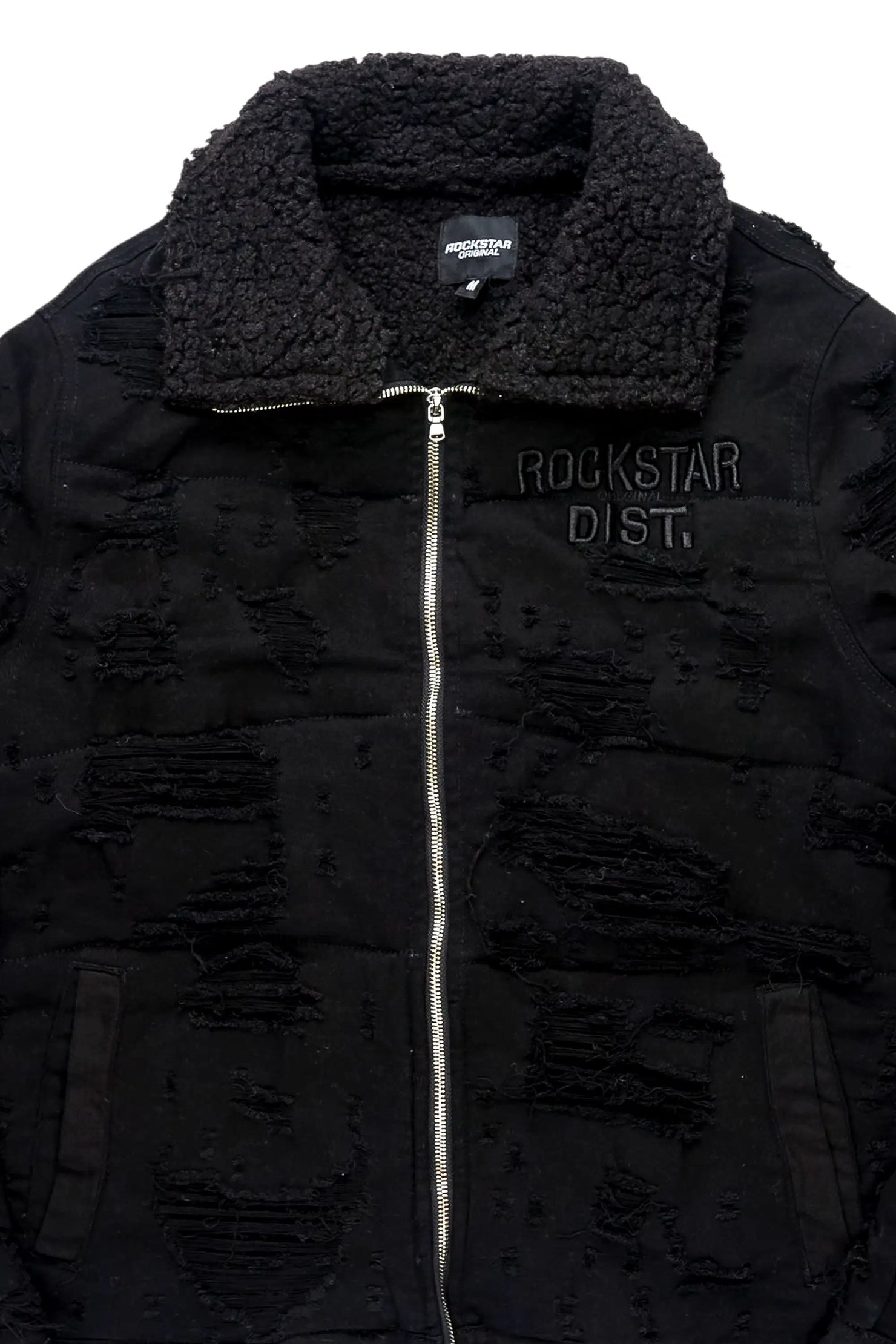 Faro Black/Black Denim Sherpa Puffer Jacket