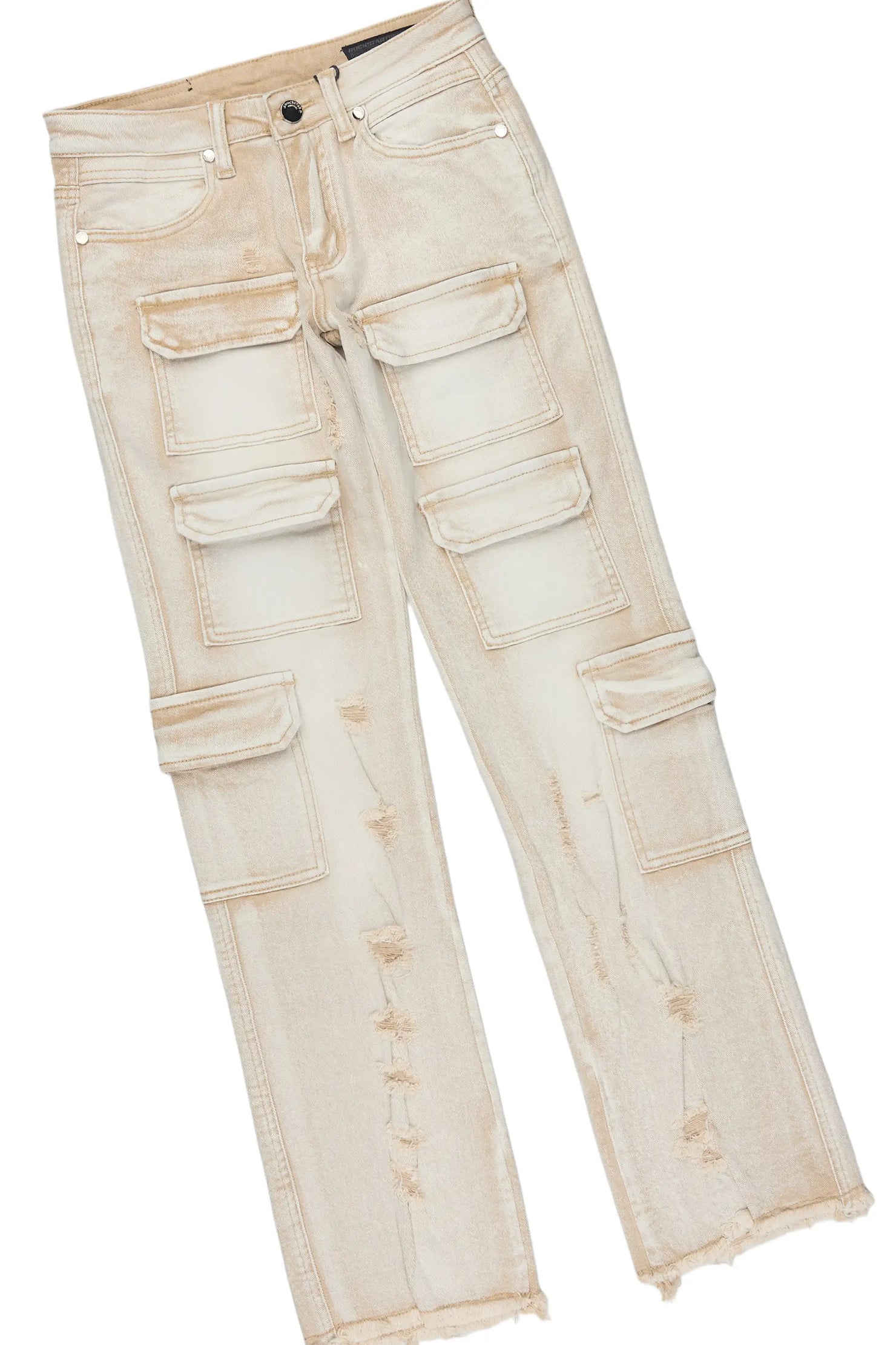 Boys Slade Sand T-Shirt Stacked Jean Set