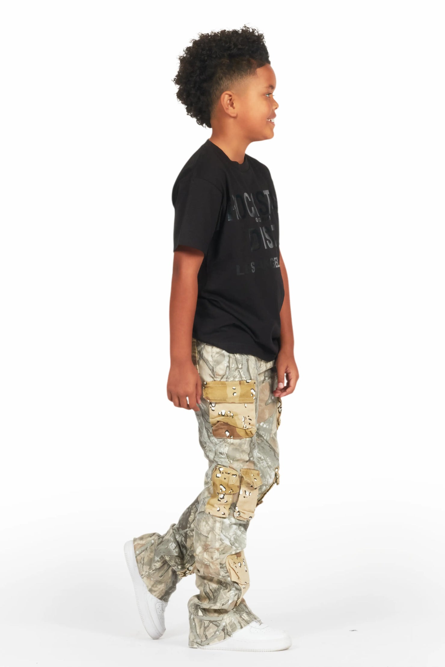 Boys Lake Black T-Shirt/Stacked Flare Jean Set
