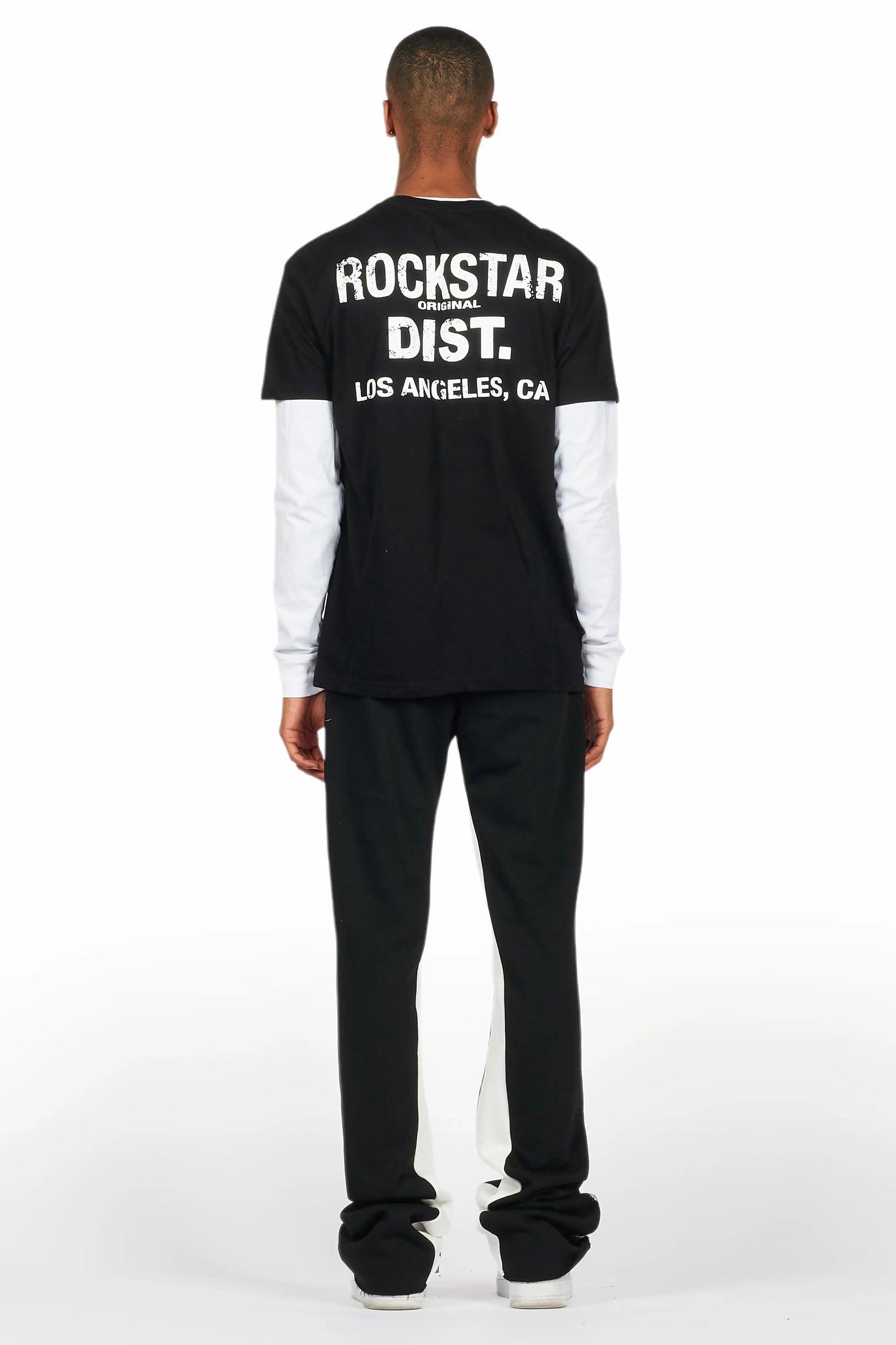 Allard Black/White Double Layer T-Shirt/Baggy Pant Set