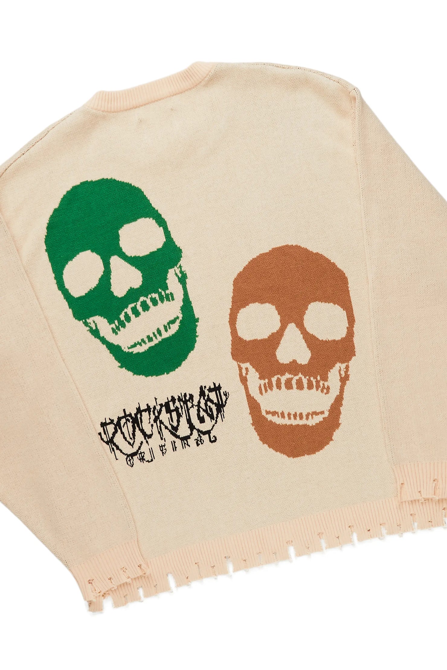 Kaleb Beige Knit Sweater & Petrus Super Stacked Flare Jean Bundle