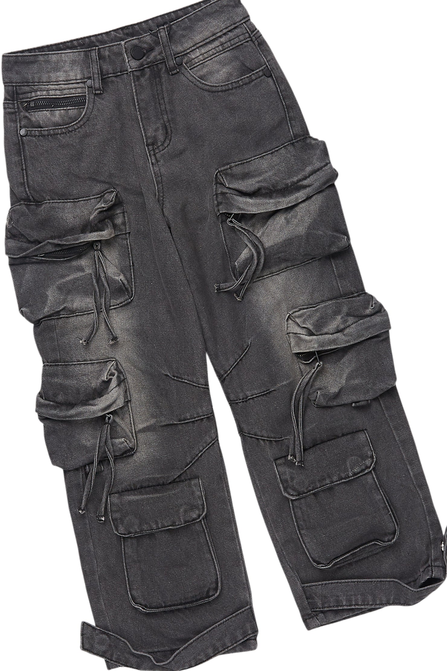 Boys Kip Vintage Black/Fuchsia T-Shirt/Stacked Flare Jean Set