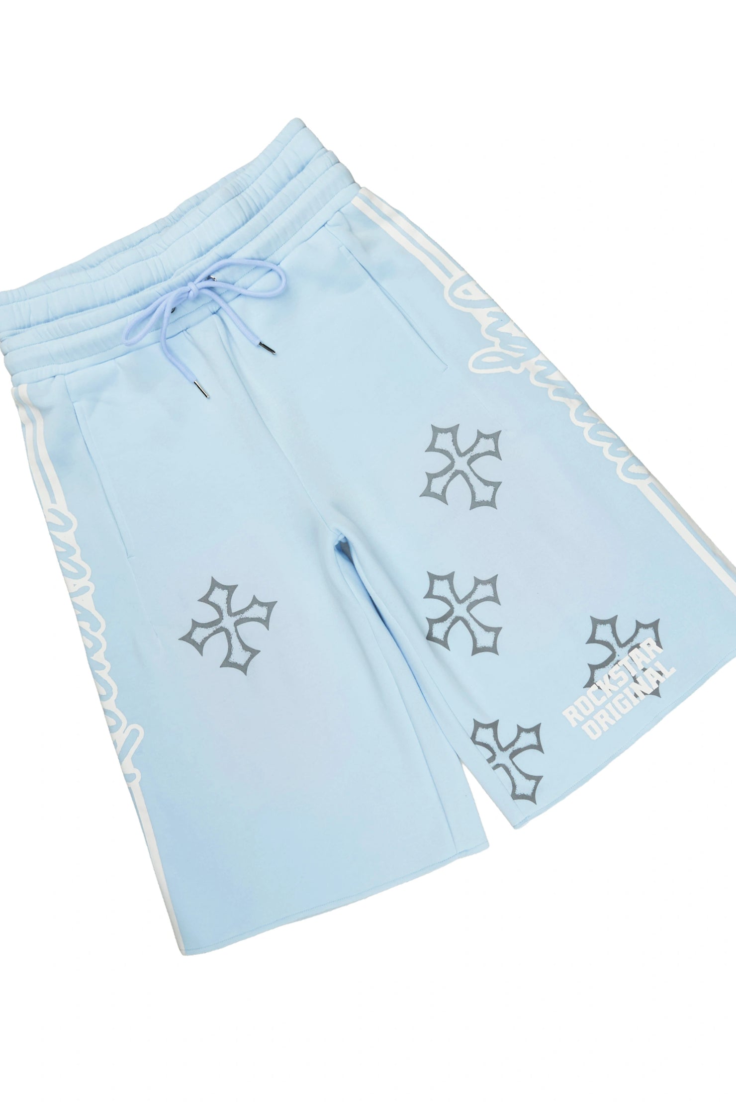 Osso Sky Blue 3/4 Sleeve T-Shirt Double Waisted Jort Set