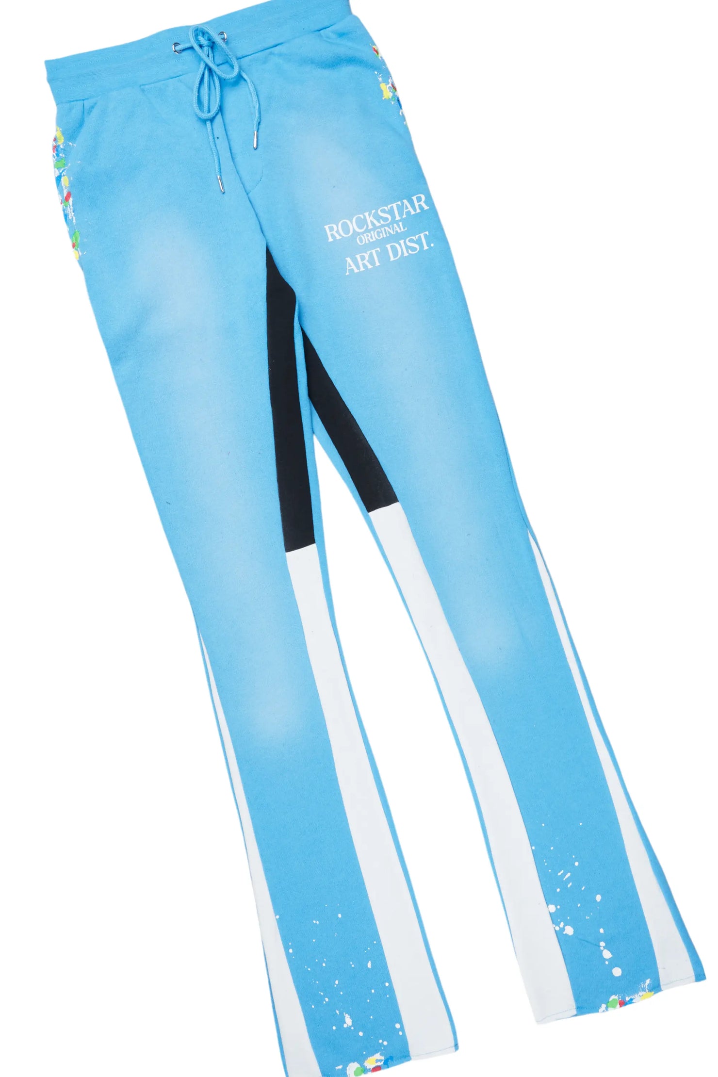 Rockstar Art Dist. Blue/White Hoodie/Stacked Flare Pant Set