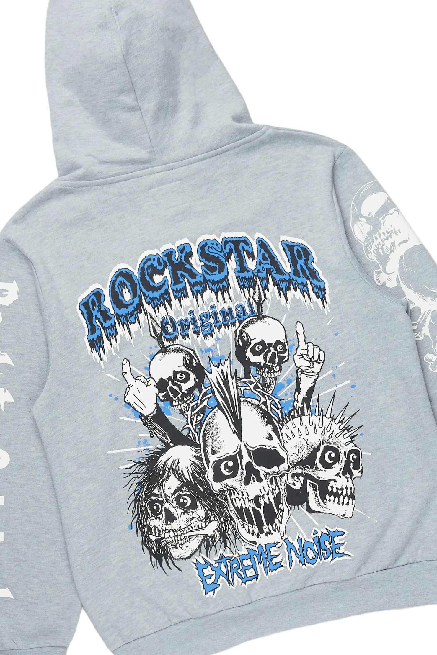 Tabor Heather Grey/Black Graphic Hoodie/Stacked Flare Pant Track Set