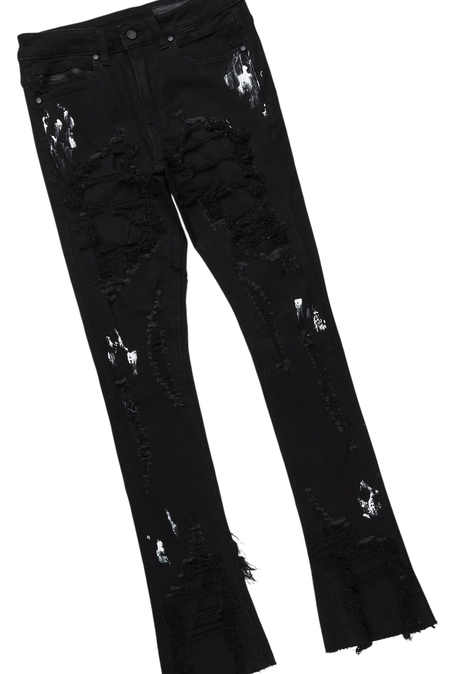 Amos Black Hoodie/Stacked Jean Bundle