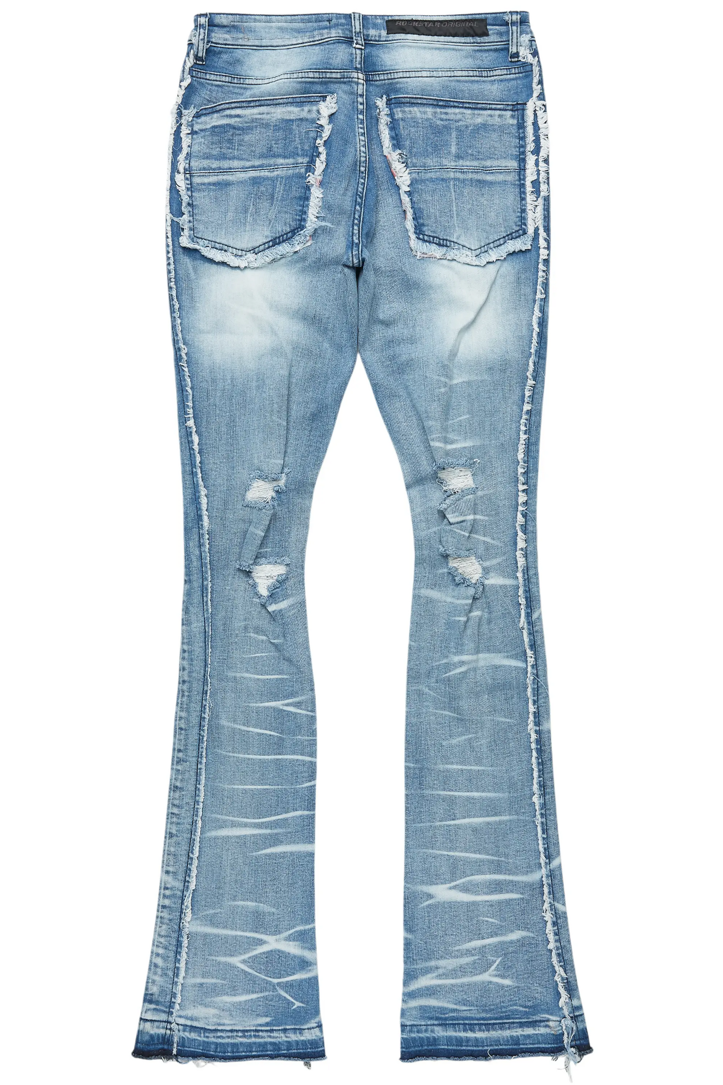 Rugged Blue Stacked Flare Jean