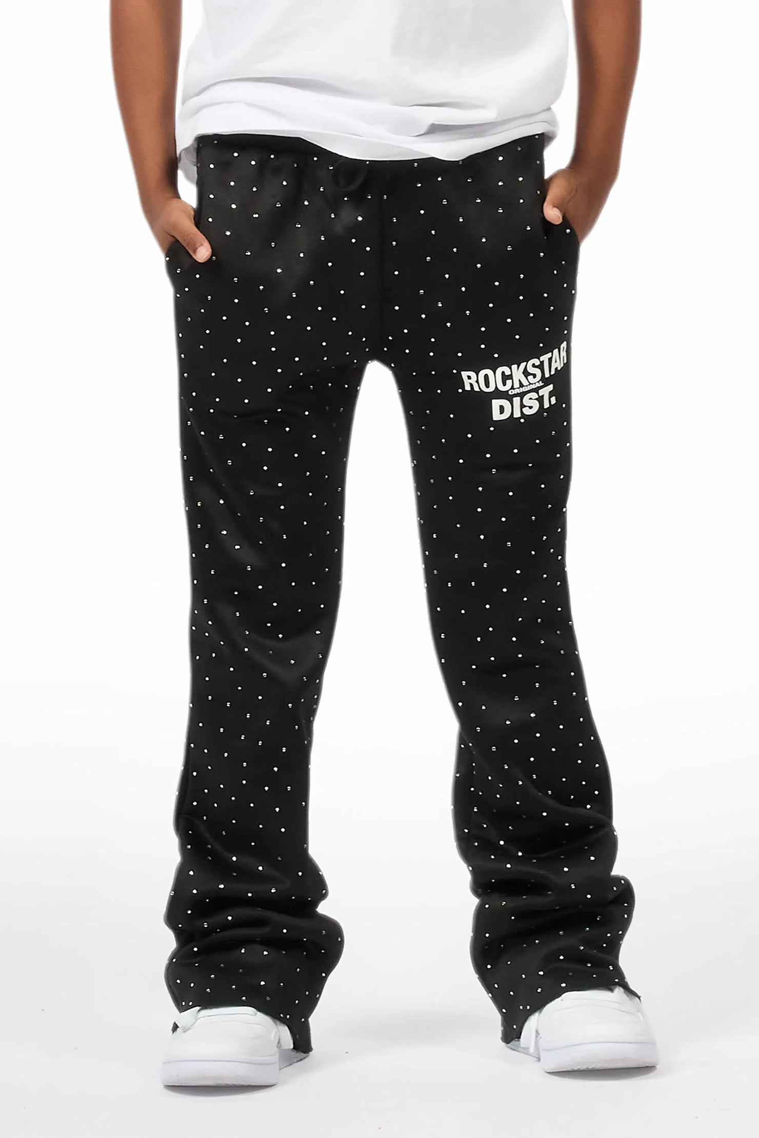 Boys Alpine Black Rhinestone Track pant