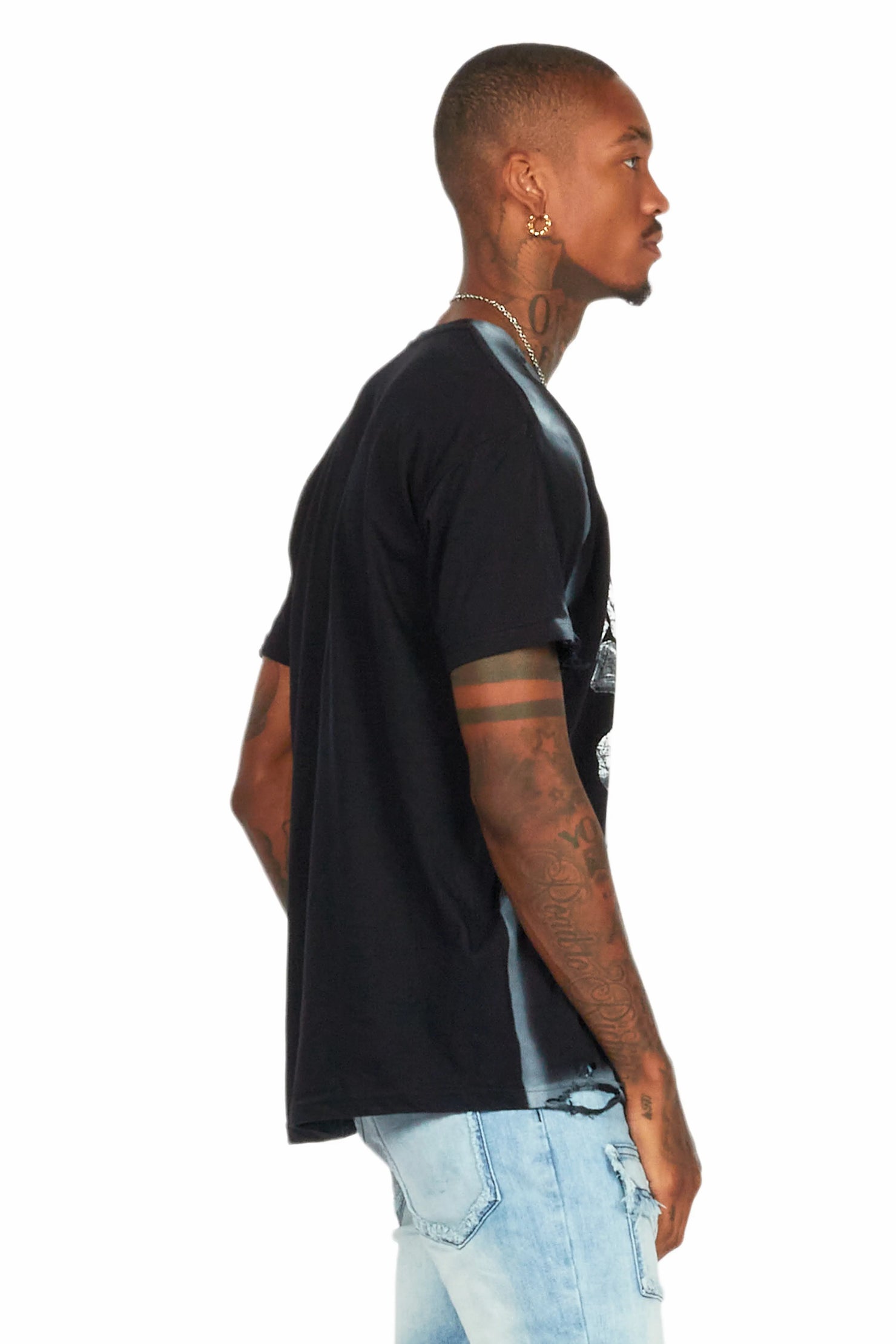 Katz Black Oversized Graphic T-Shirt