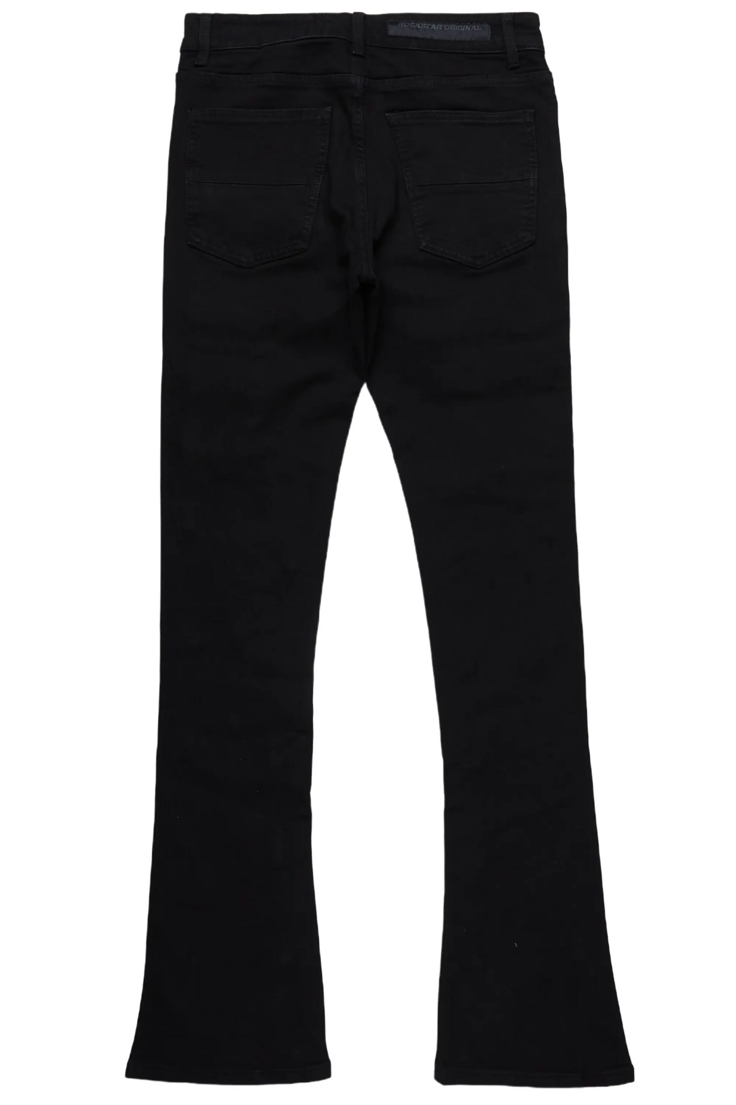 Santana Black Stacked Flare Jean
