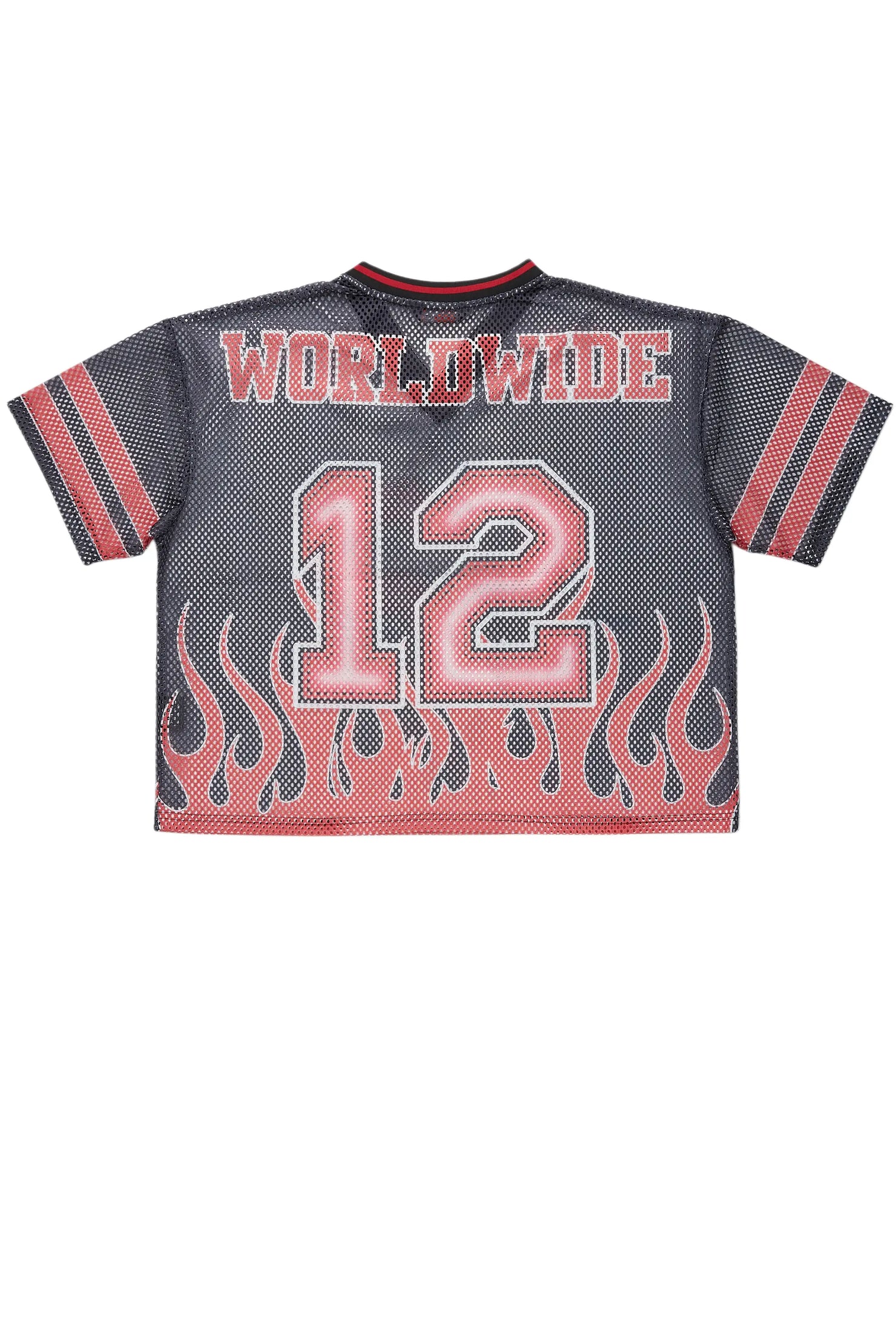 Lukas Black Oversize Graphic Mesh Jersey