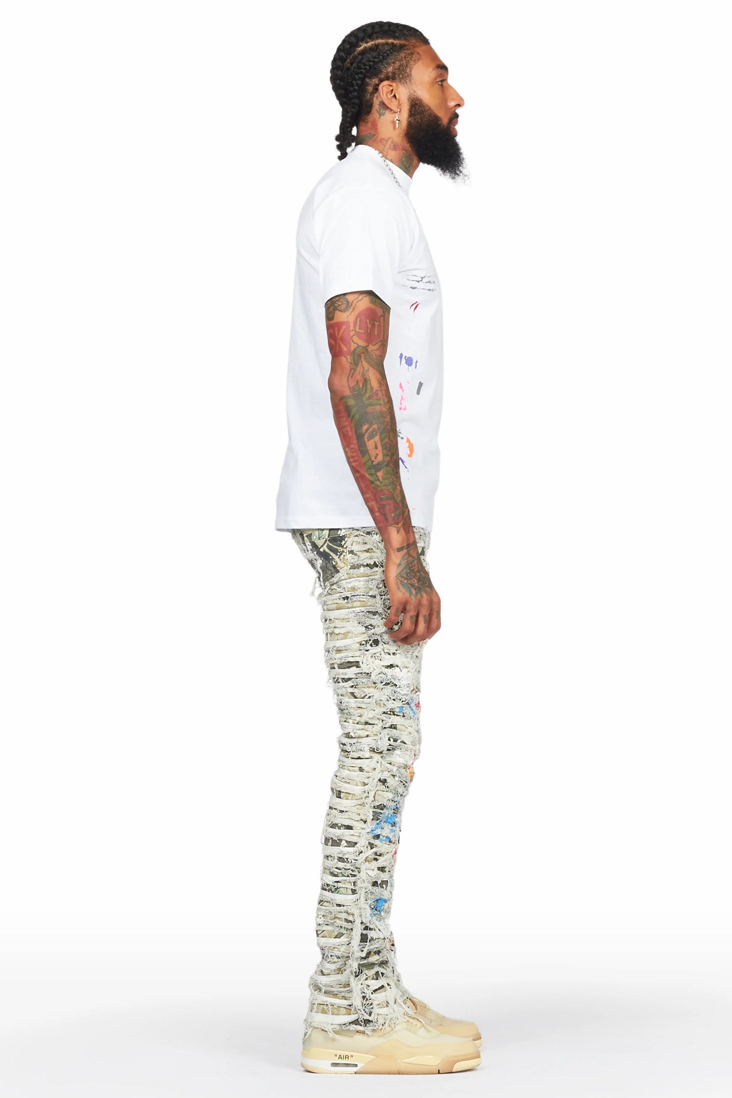 Parish Tree Camo Painter Stacked Flare Jean