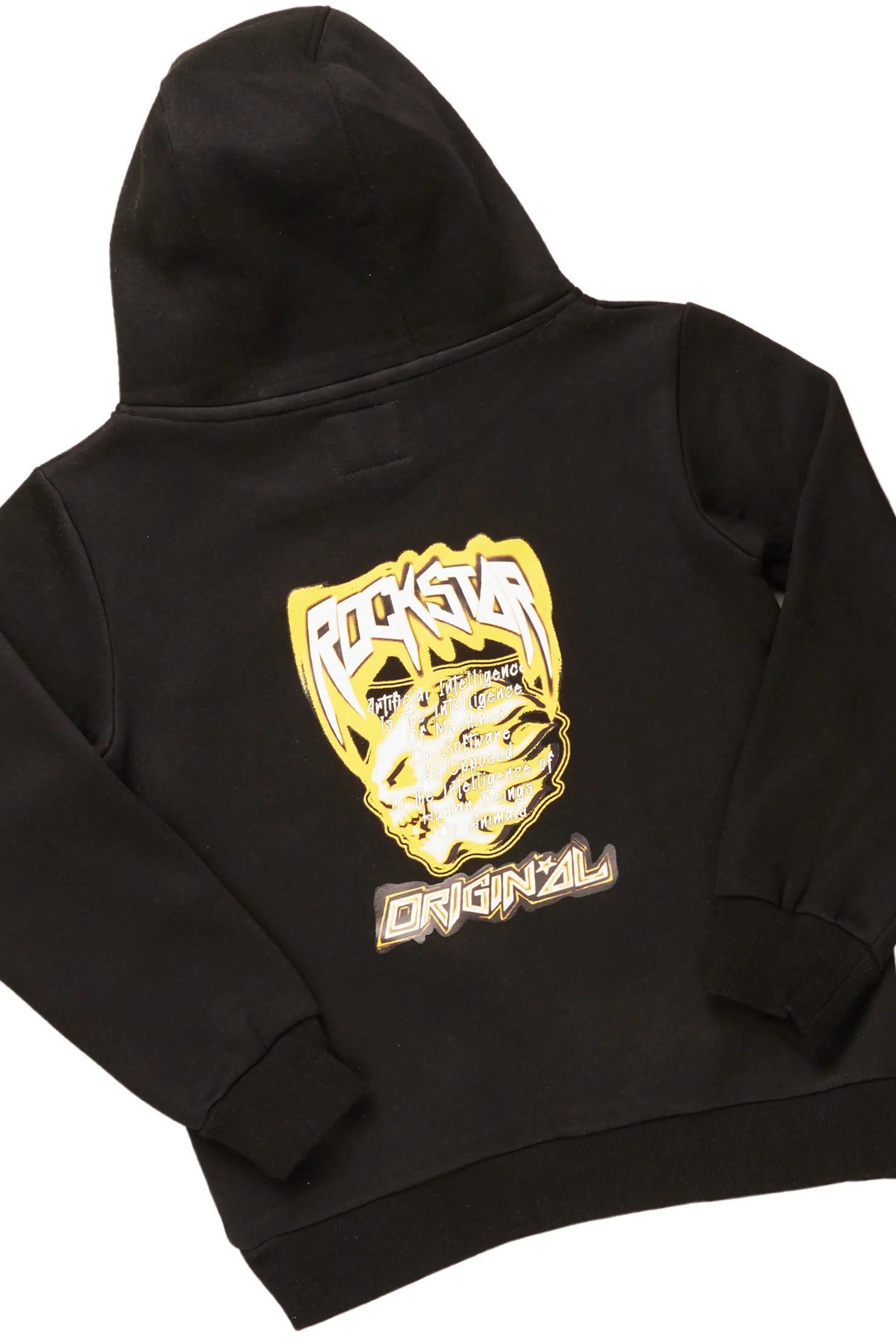 Boys Bobby Black Hoodie/Camo Stacked Flare Jean